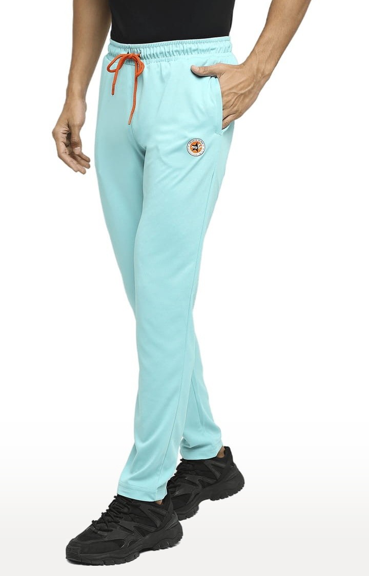 Men's Blue Polyester Solid Trackpant