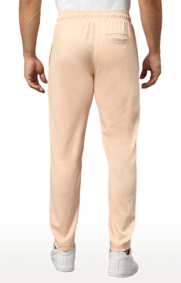 Men's Pink Polyester Solid Trackpant