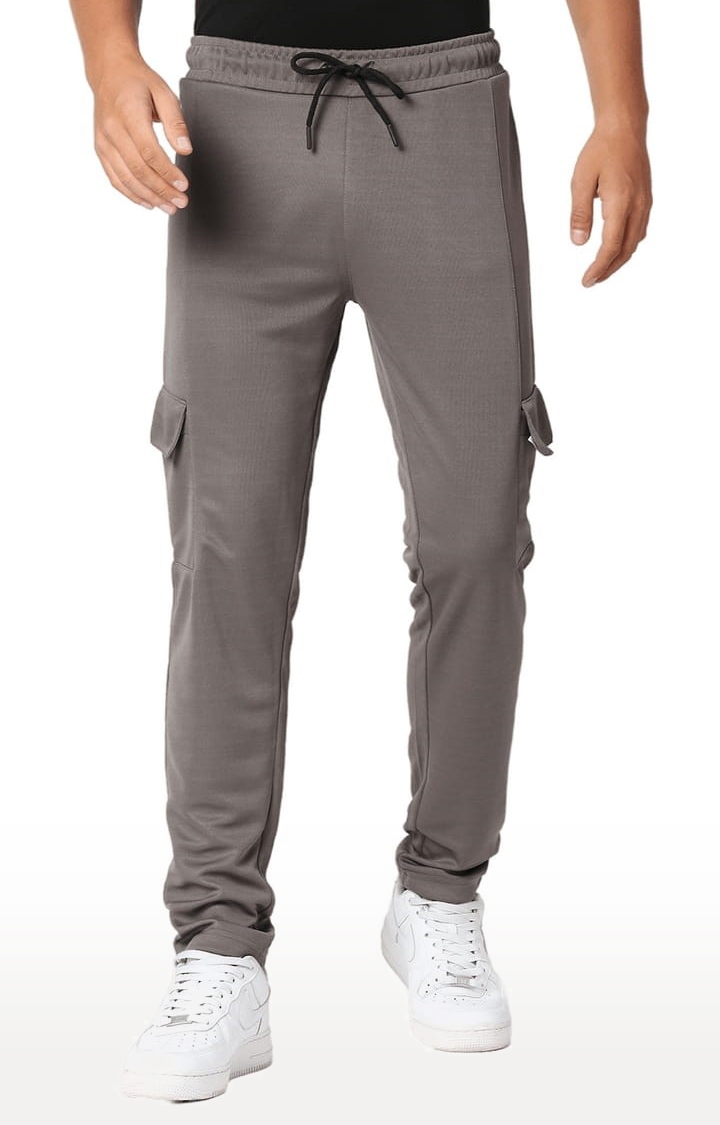 FITZ | Men's Grey Polyester Solid Trackpant
