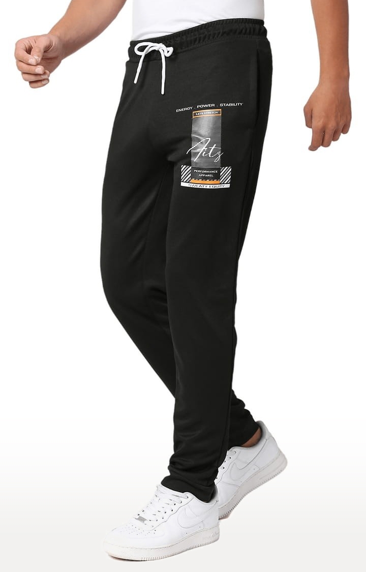 FITZ | Men's Black Polyester Printed Trackpant 1