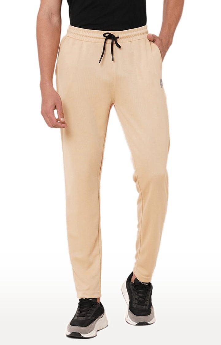 FITZ | Men's Beige Polyester Solid Trackpant