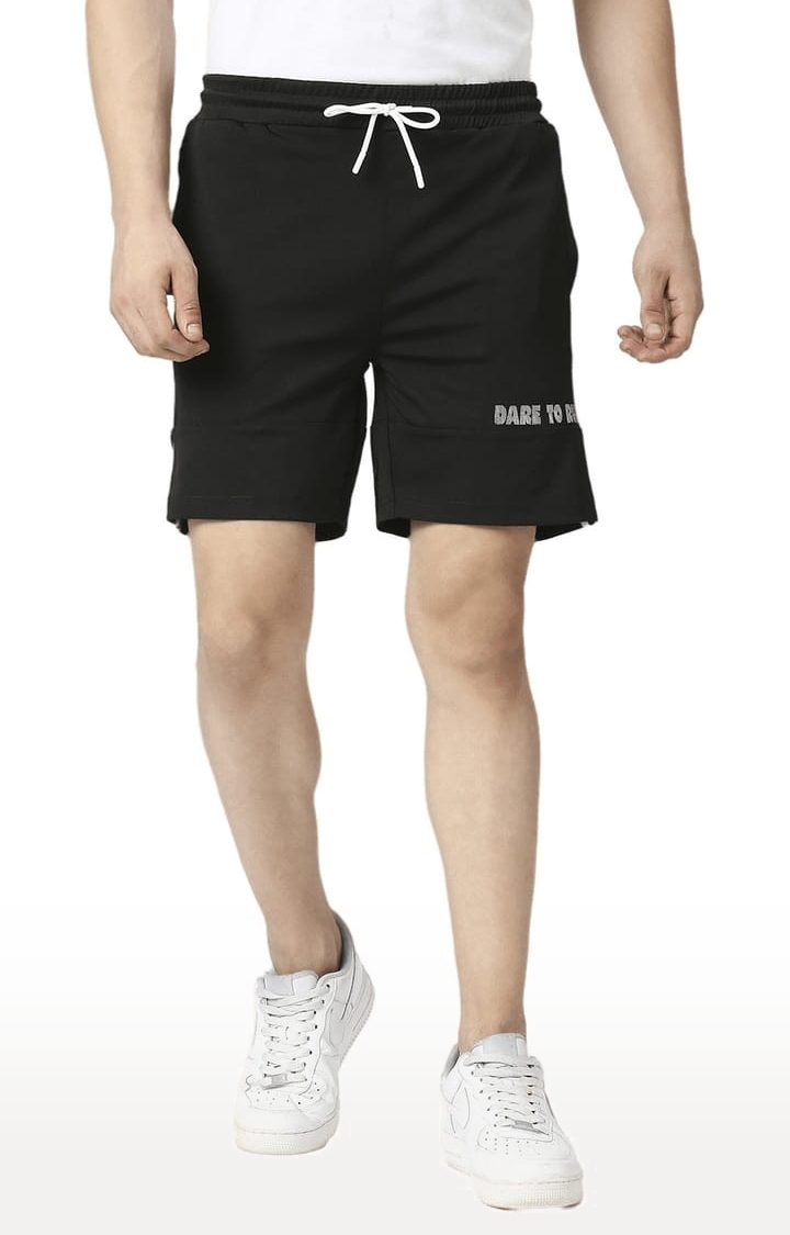 FITZ | Men's Black Polyester Solid Short