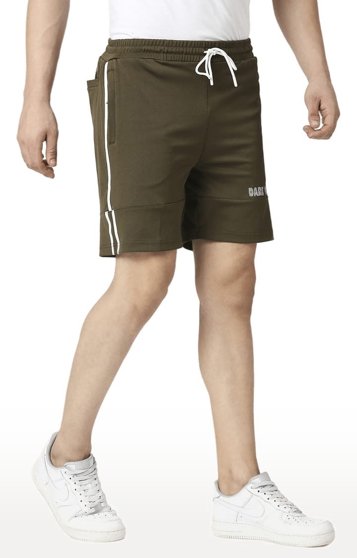 FITZ | Men's Green Polyester Solid Short