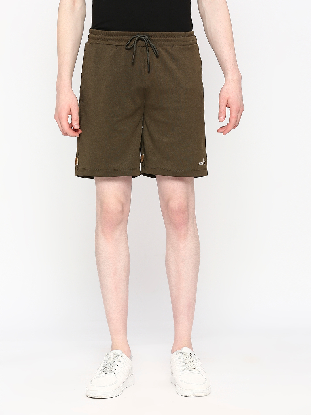 FITZ | Men's  Slim Fit Cotton Green Shorts