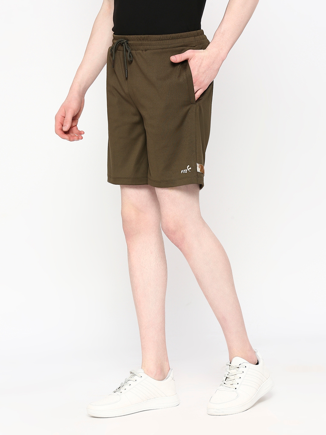 FITZ | Men's  Slim Fit Cotton Green Shorts 1