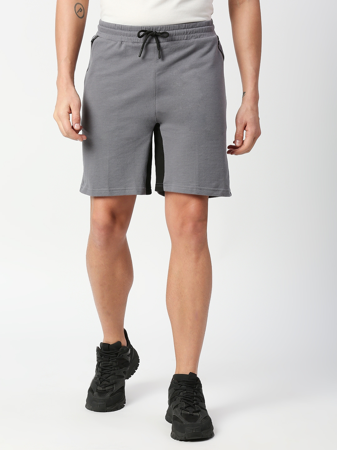 Fitz Solid French Terry Regular Fit Shorts - Charcoal