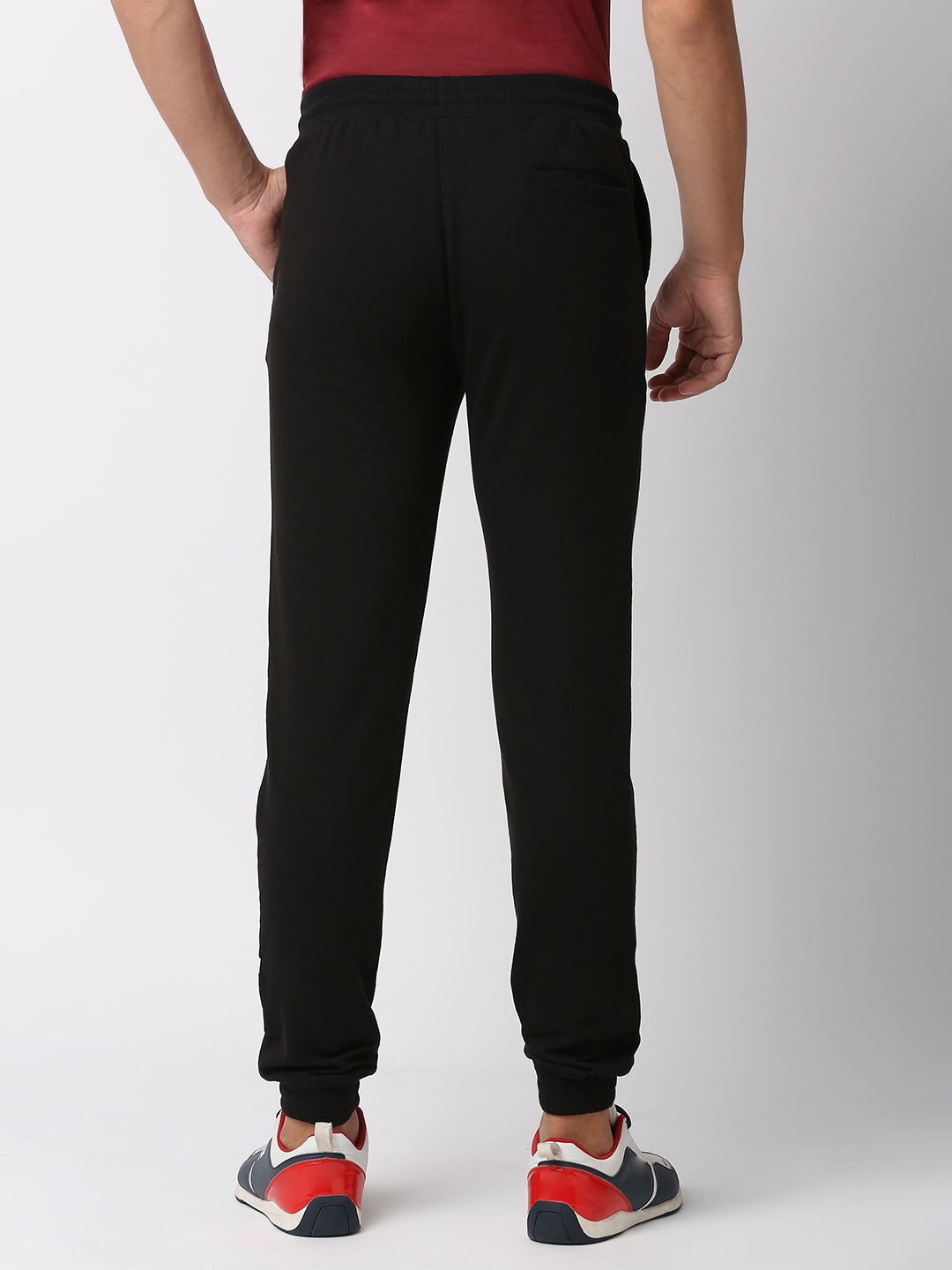 Fitz French Terry Solid Slim Fit Joggers Trackpants - Jet Black