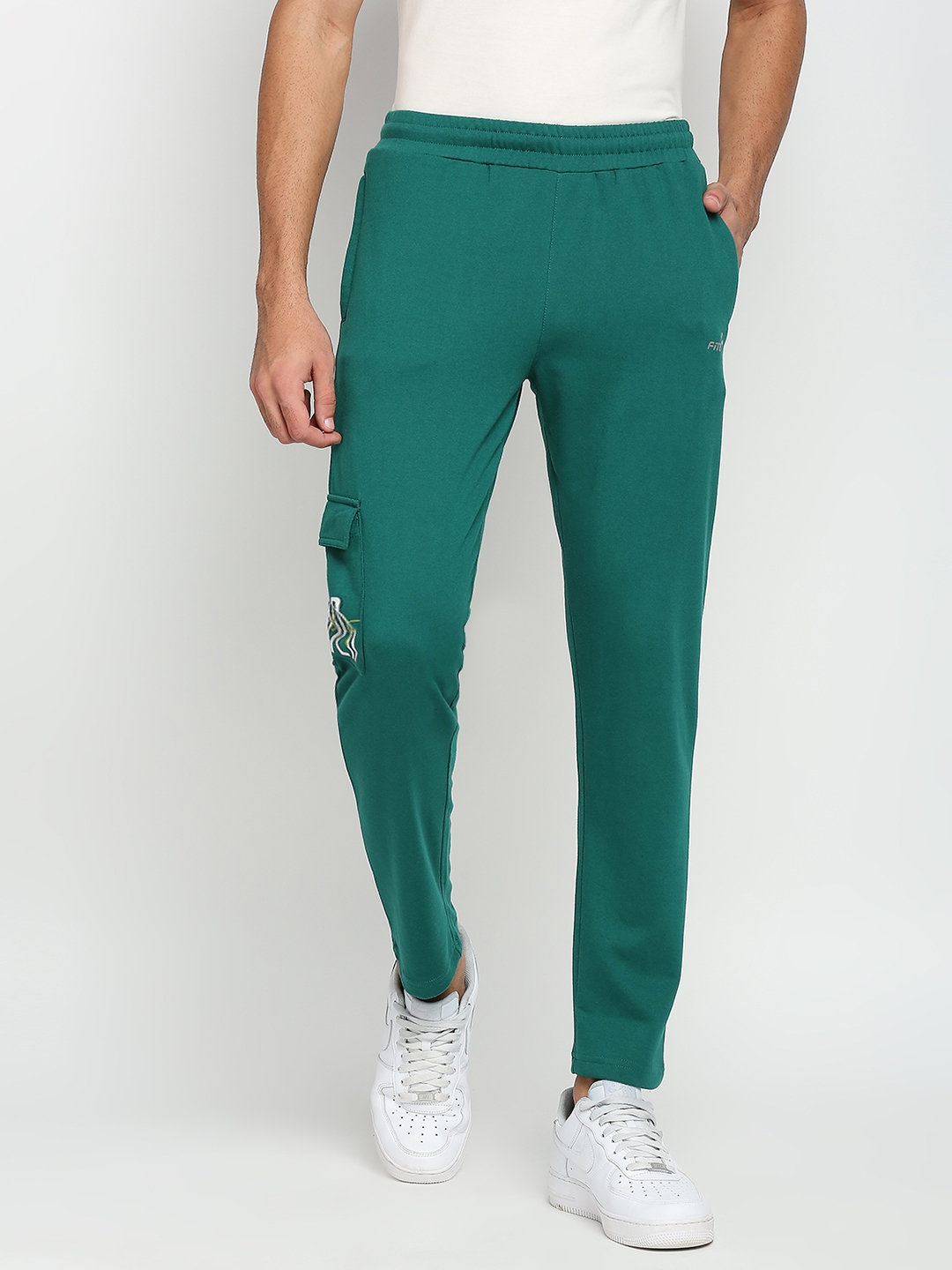 FITZ | Fitz Solids Cotton Blend Regular Fit Track Pants - Bottle Green