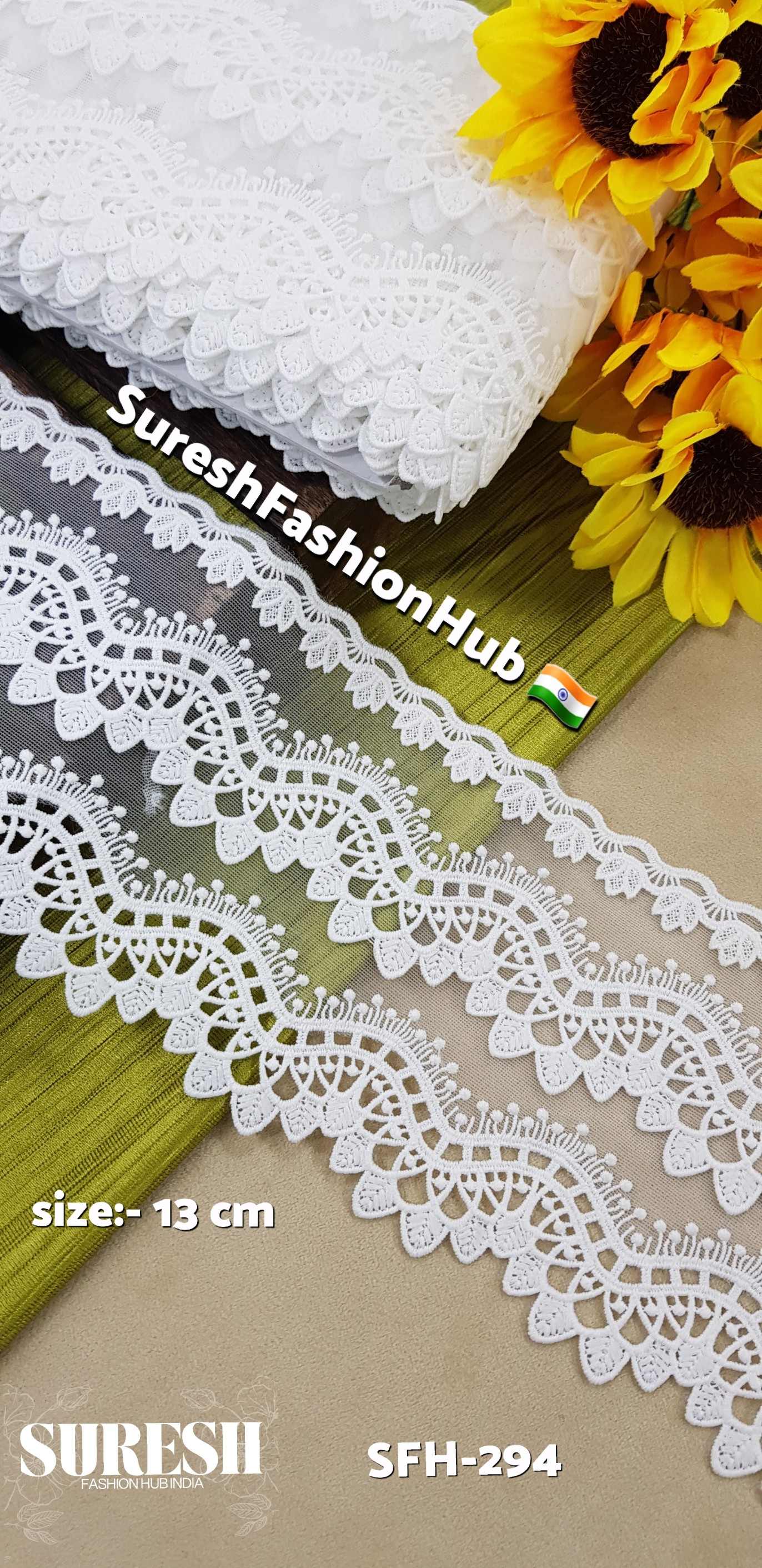 Snow Petal Net Lace – White SFH-294