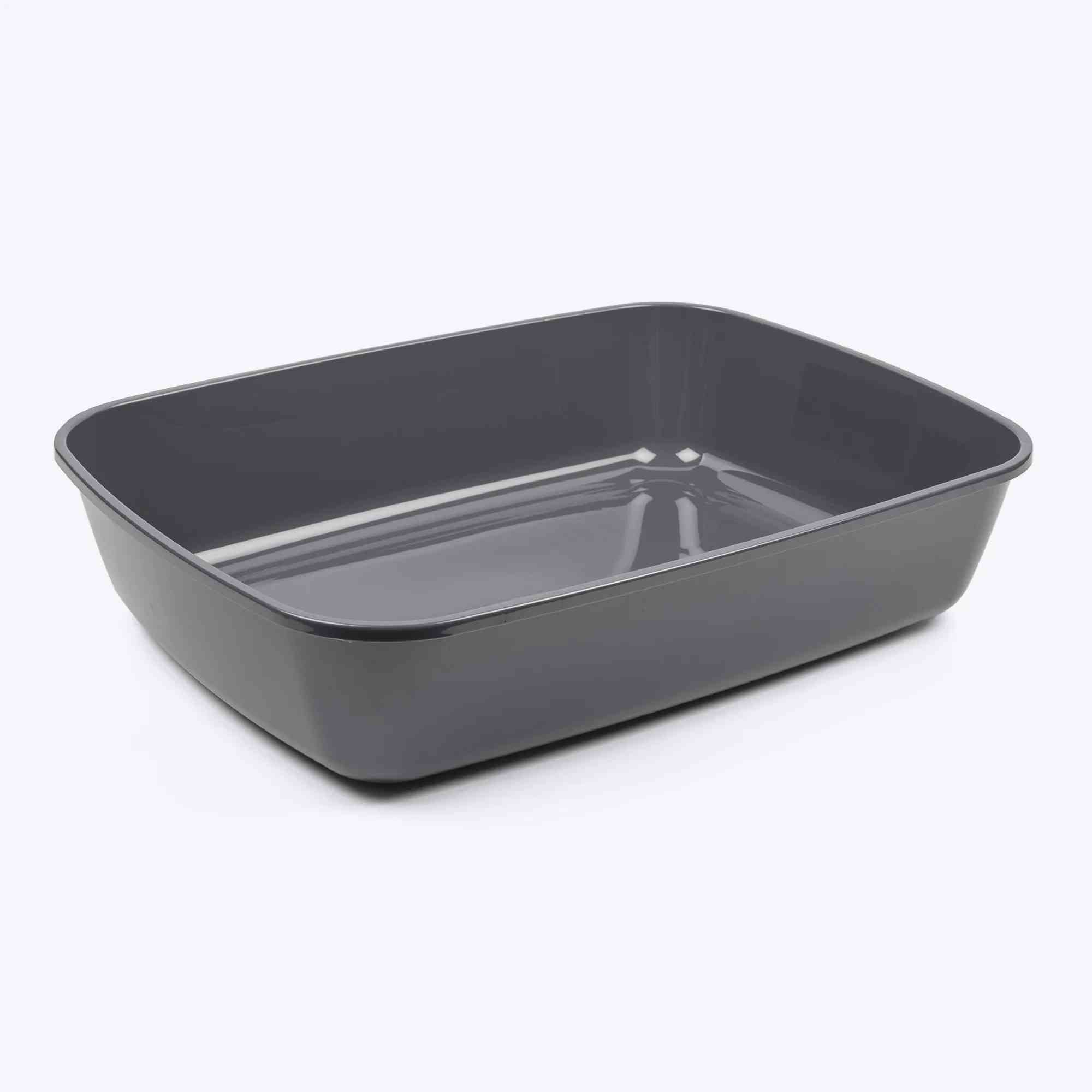 Savic Iriz Litter Tray with Rim for Cats (Cold Grey, 17 x 12 x 5 inch)