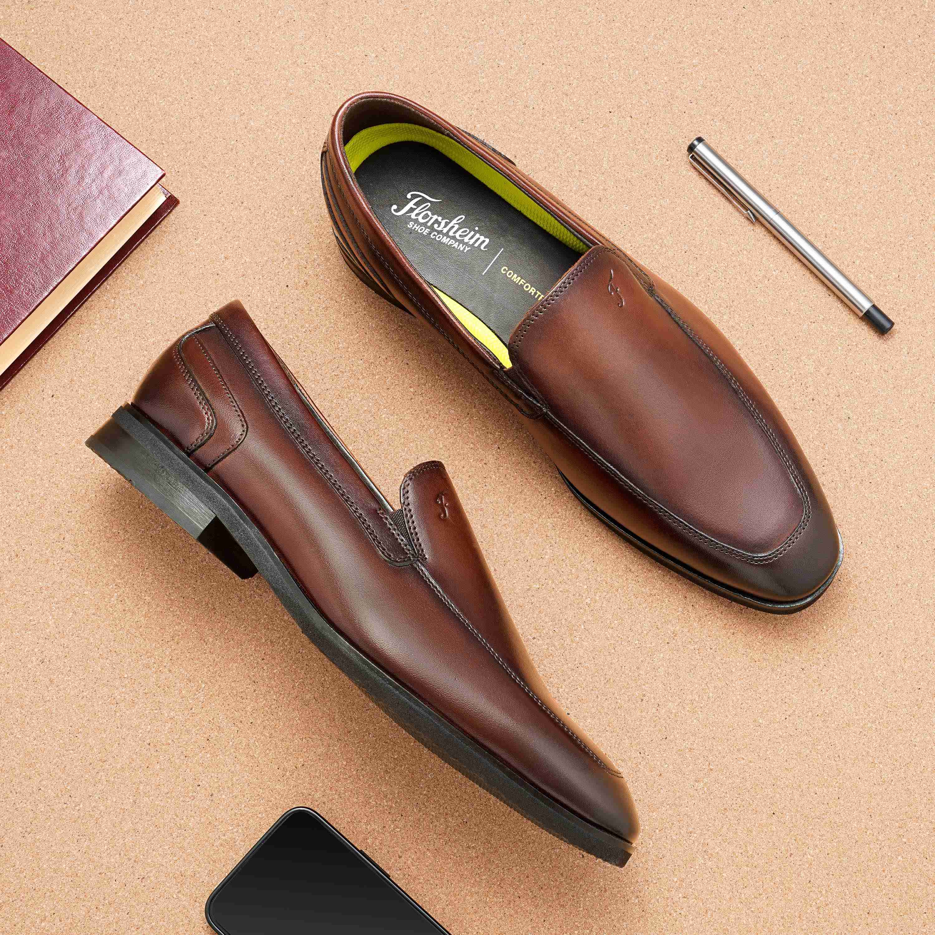 The Dawn Tan Men Formal Slip-On Florsheim