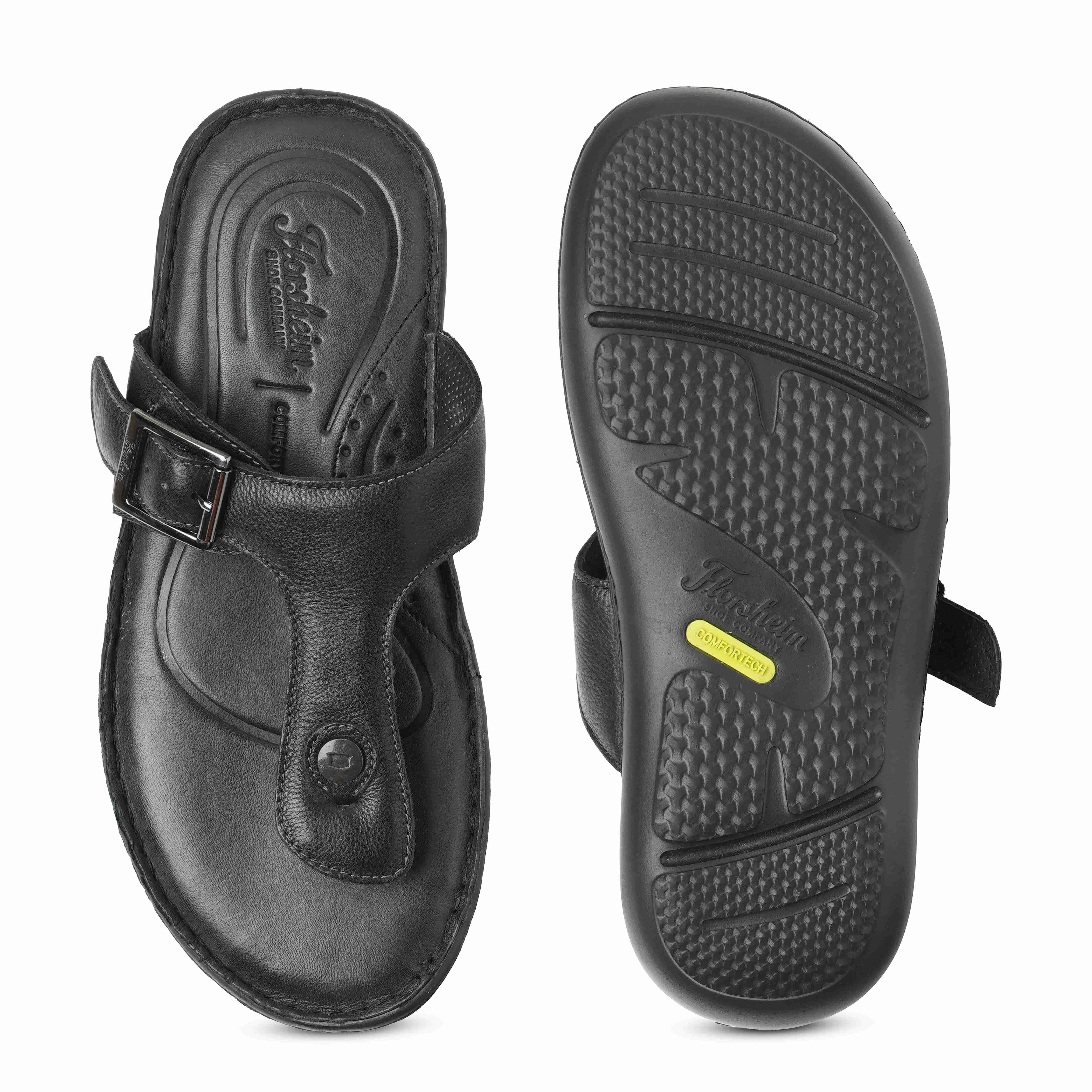 The Florish Black Men Sandals Florsheim
