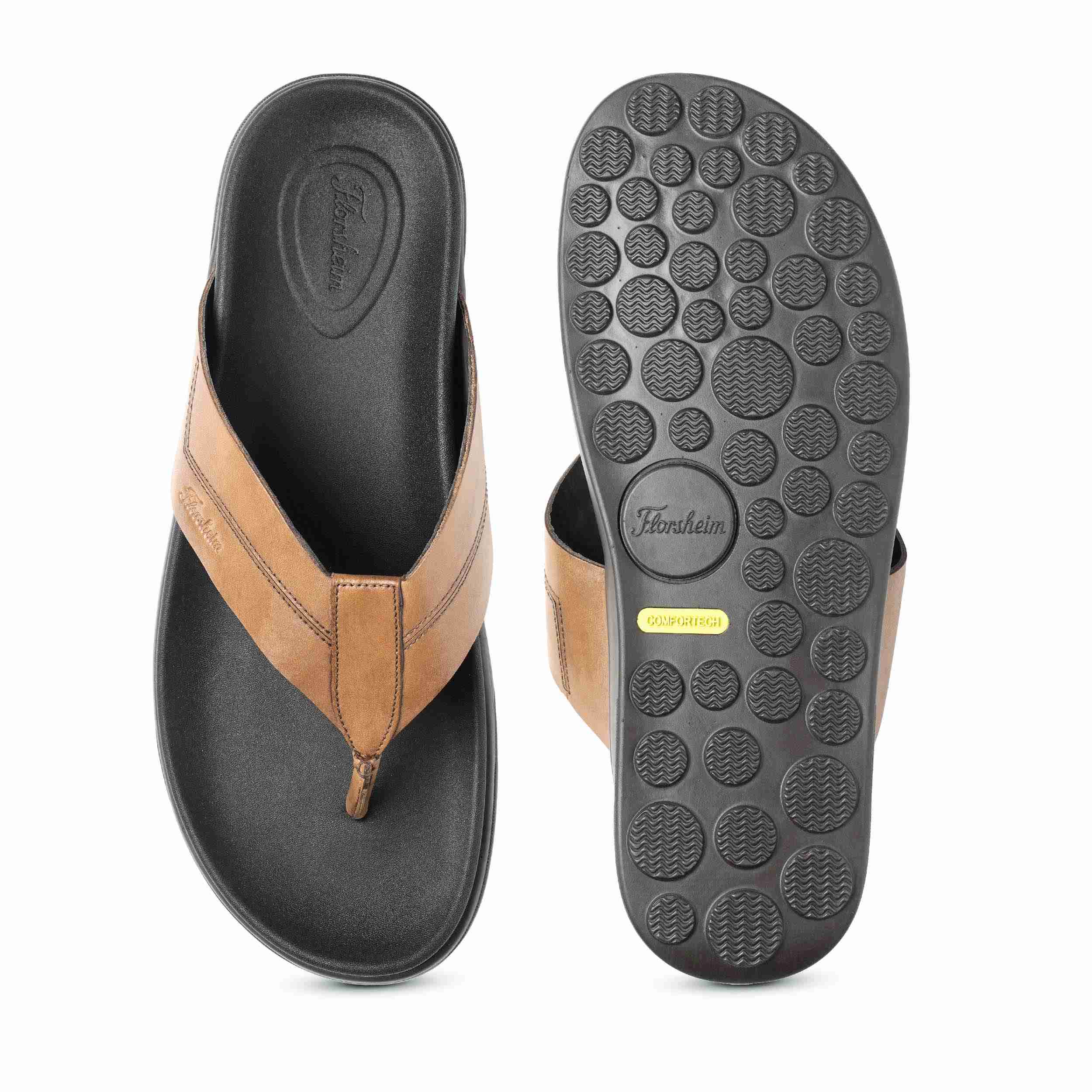 The Rowley Tan Men Thong Slipper Florsheim
