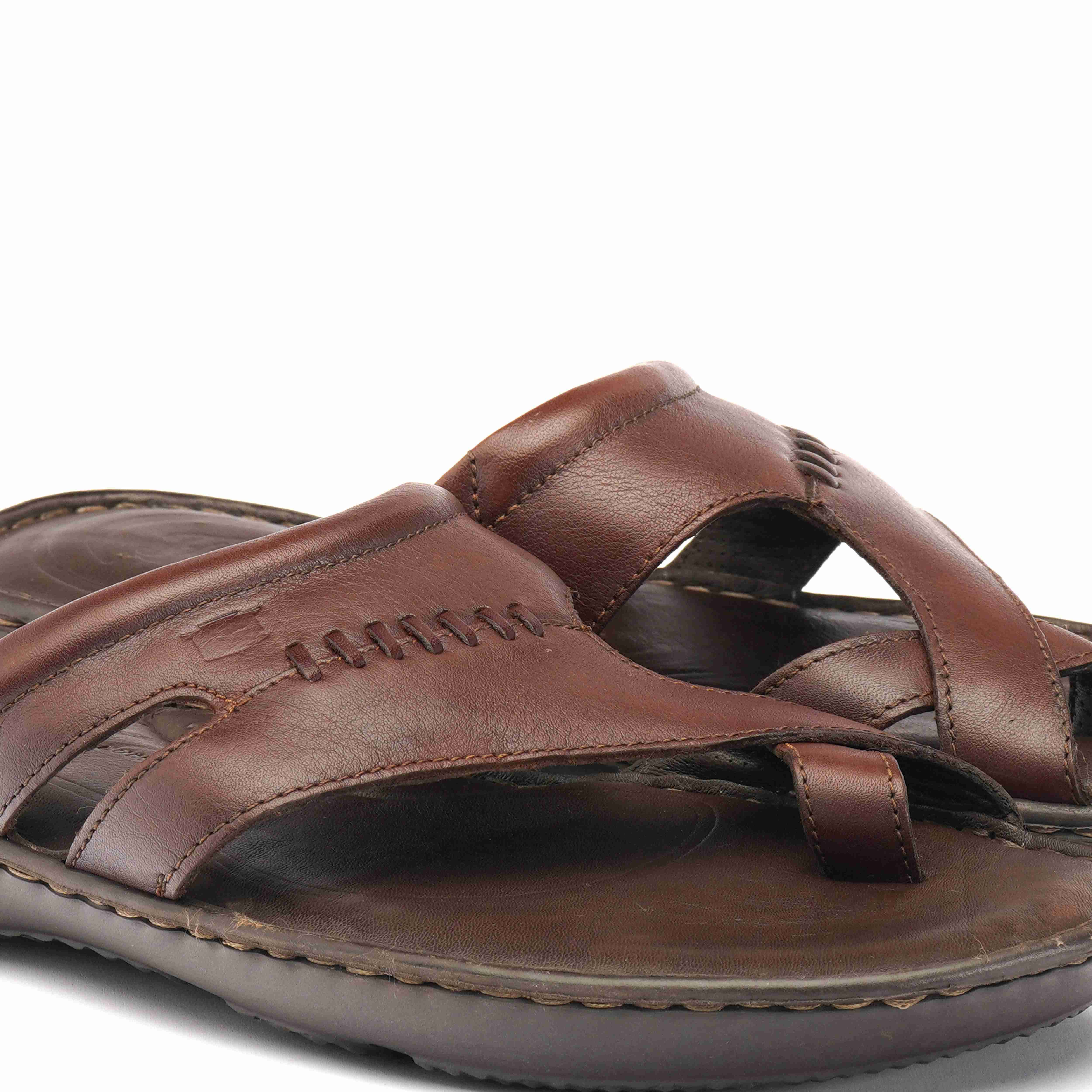 The Florish Tan Men Sandals Florsheim