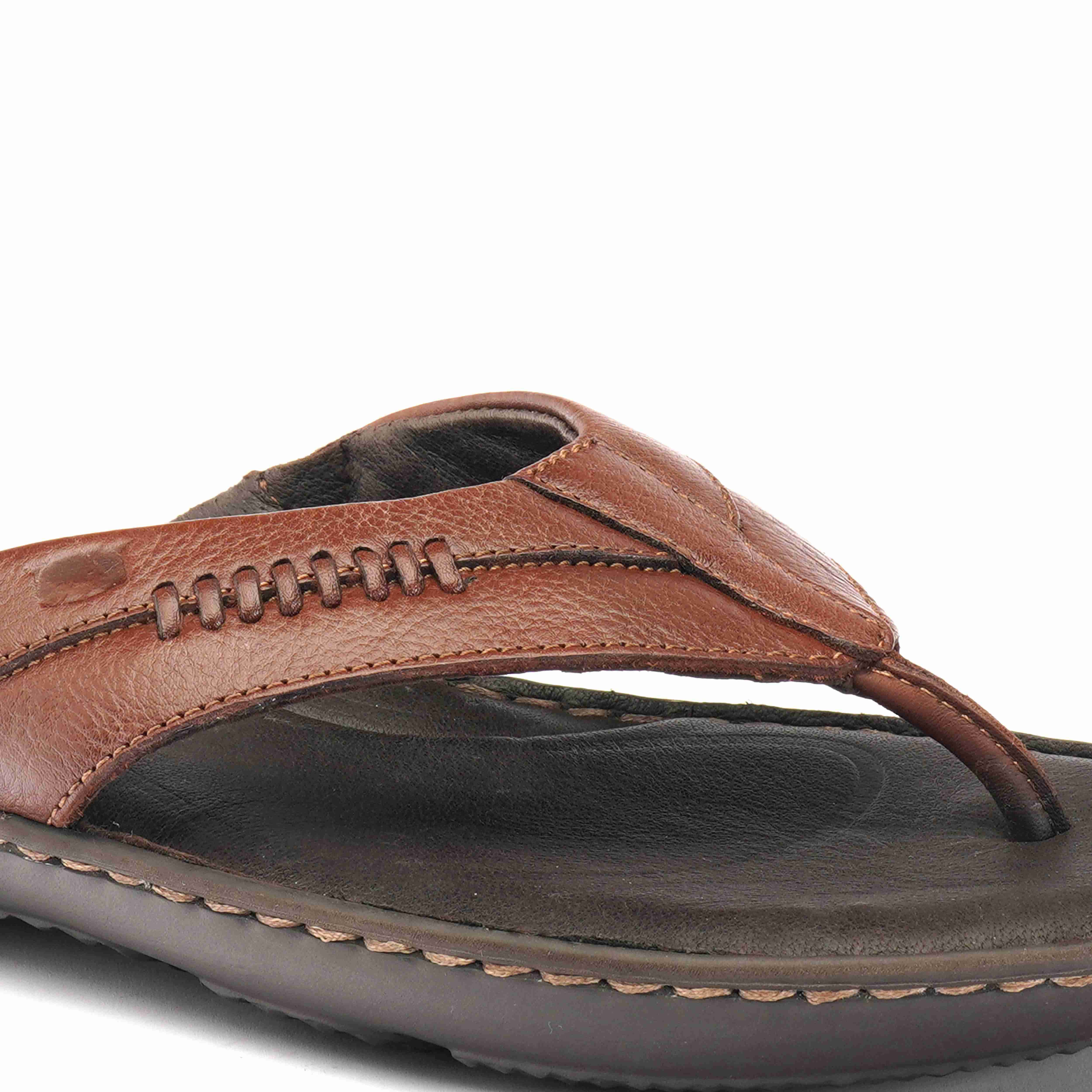 The Florish Tan Men Sandals Florsheim