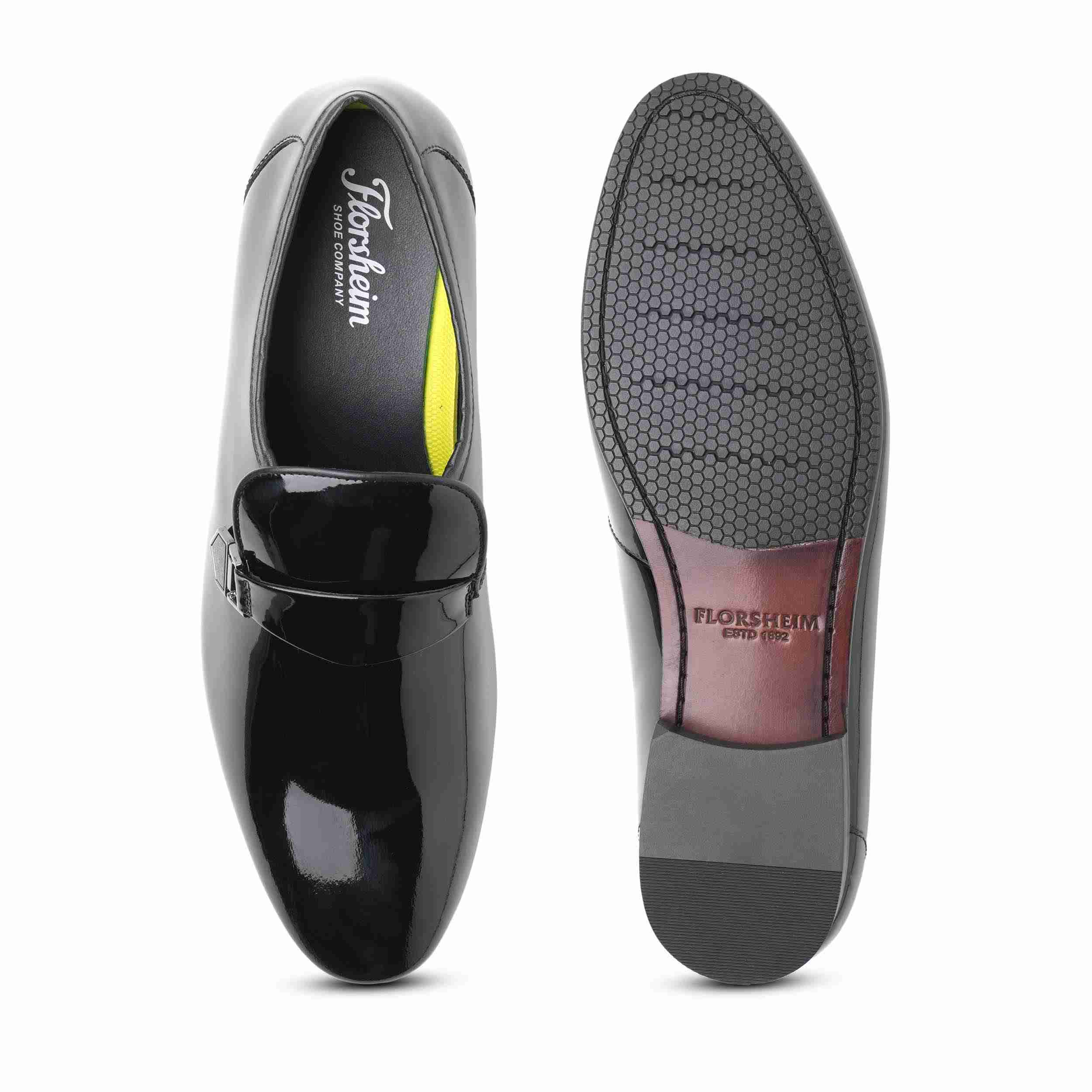 The Moss Black Men Patent Slip-On Florsheim
