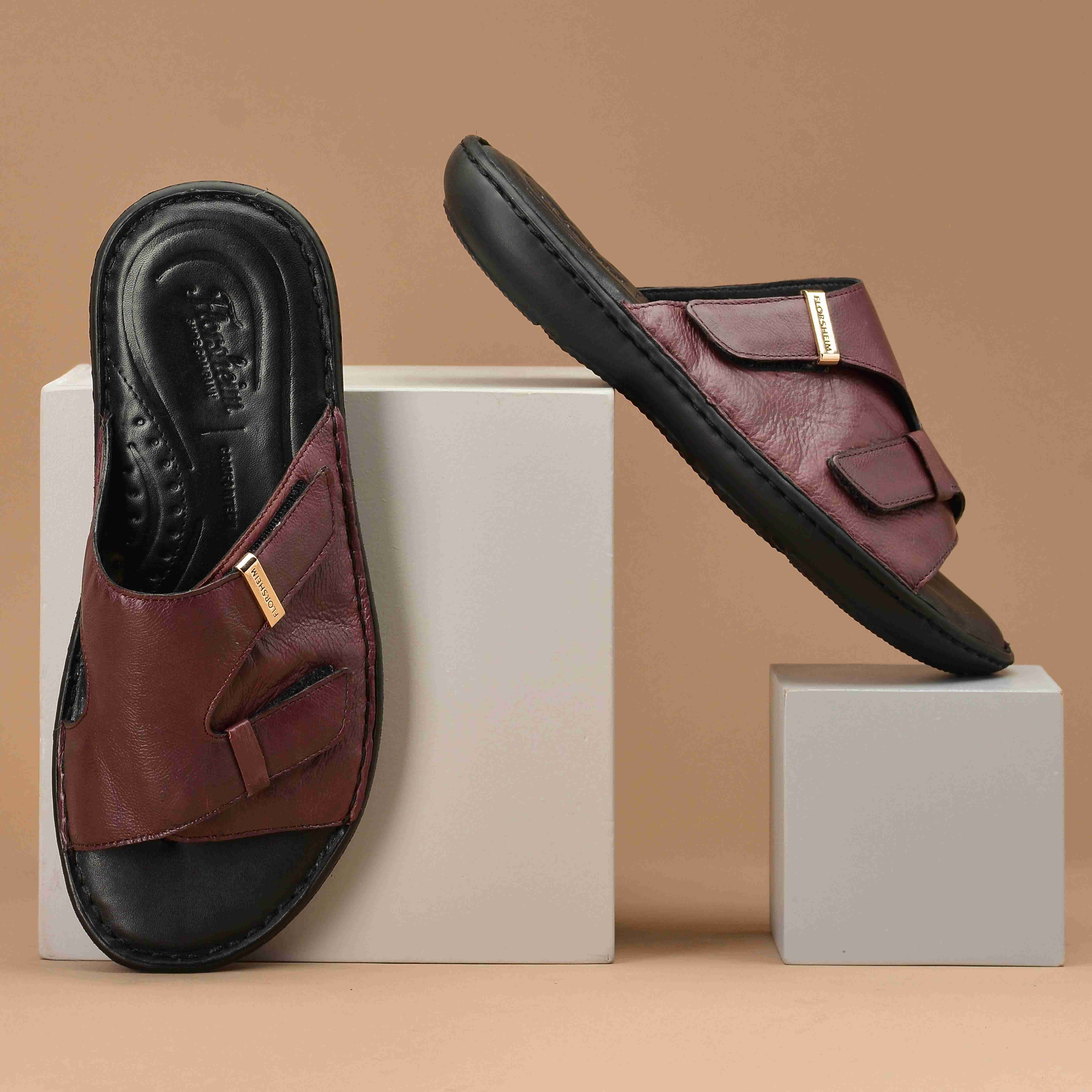 The Florish Burgundy Men Sandals Florsheim