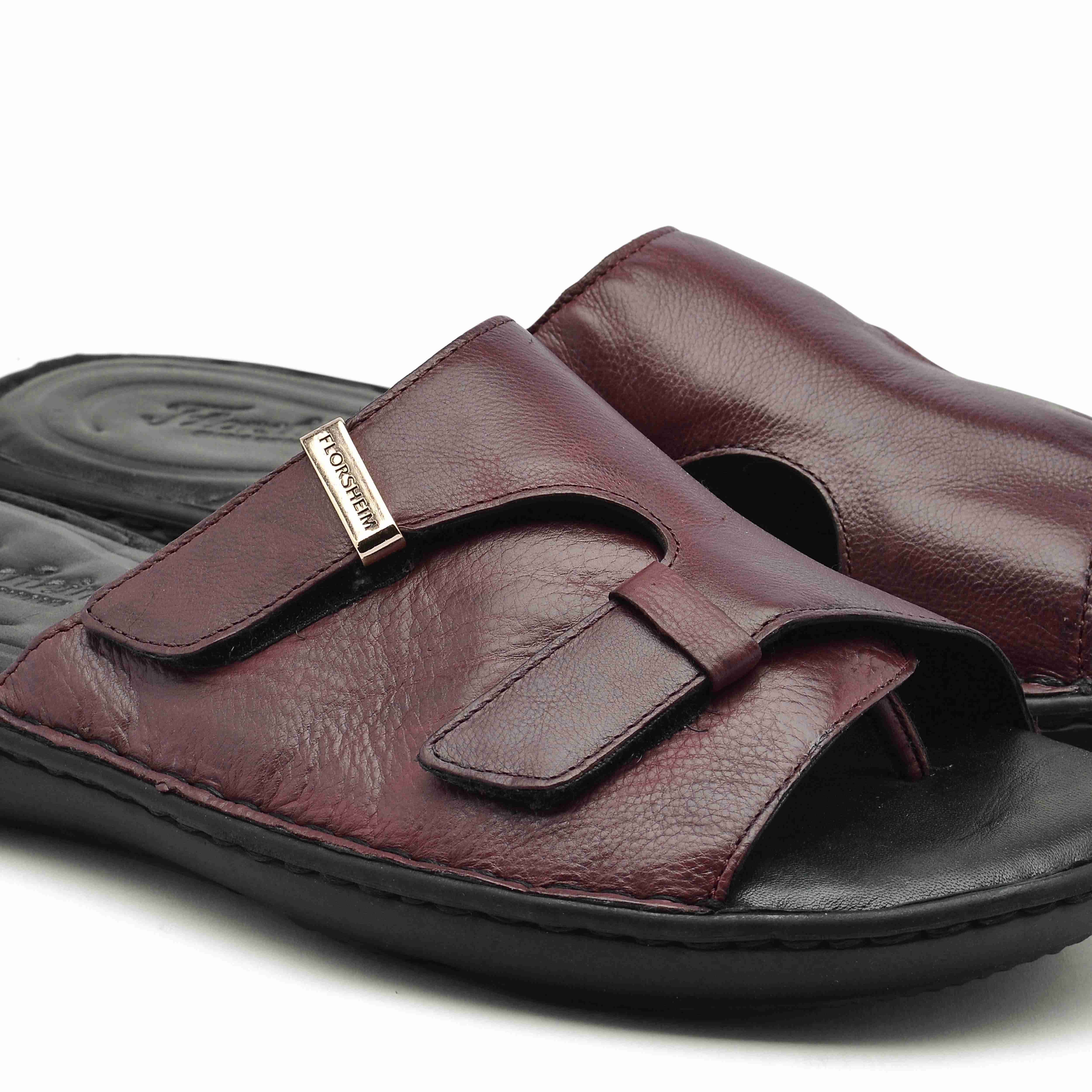 The Florish Burgundy Men Sandals Florsheim
