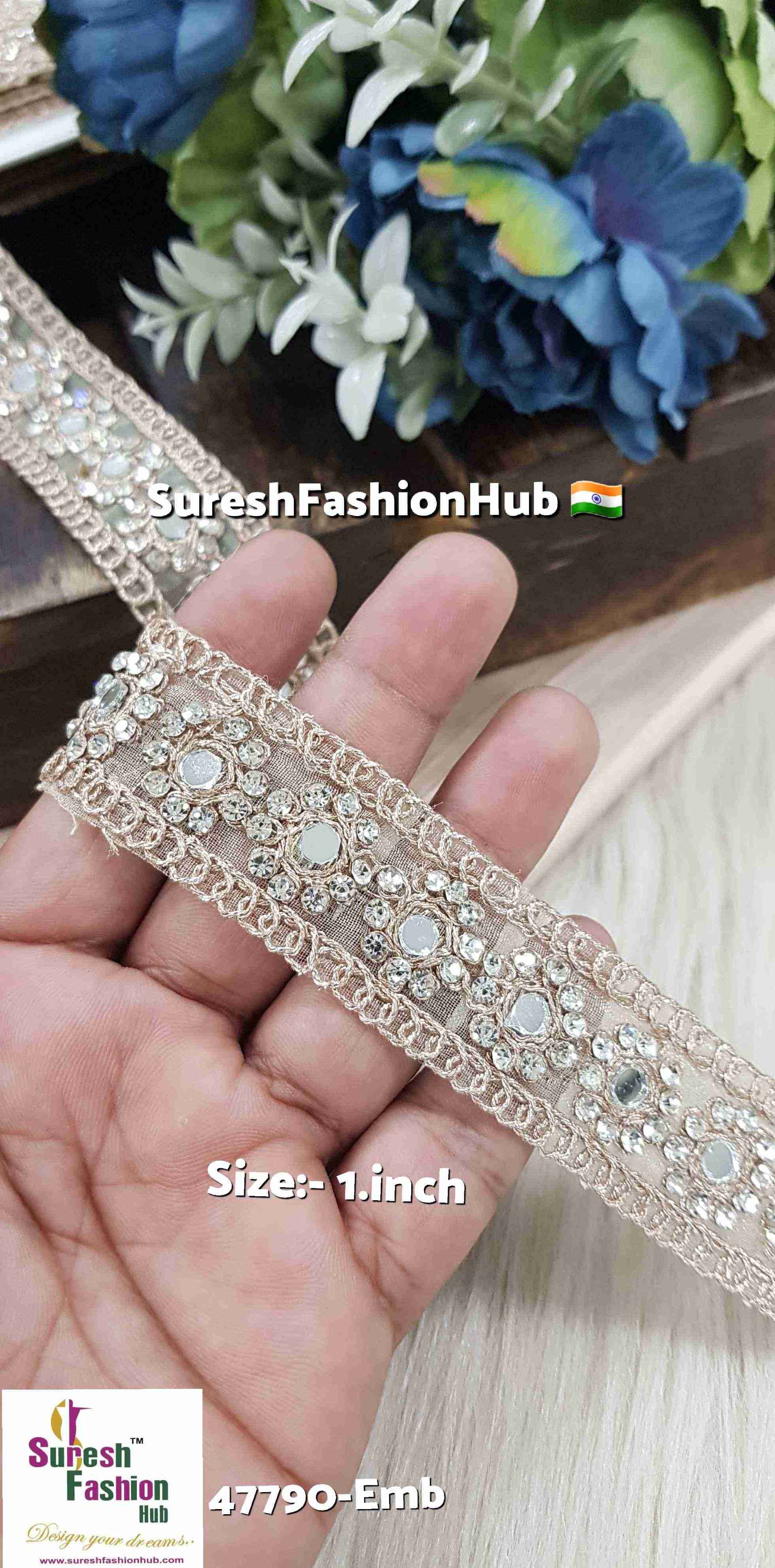 Rose Gold Mirror Floral Organza Lace