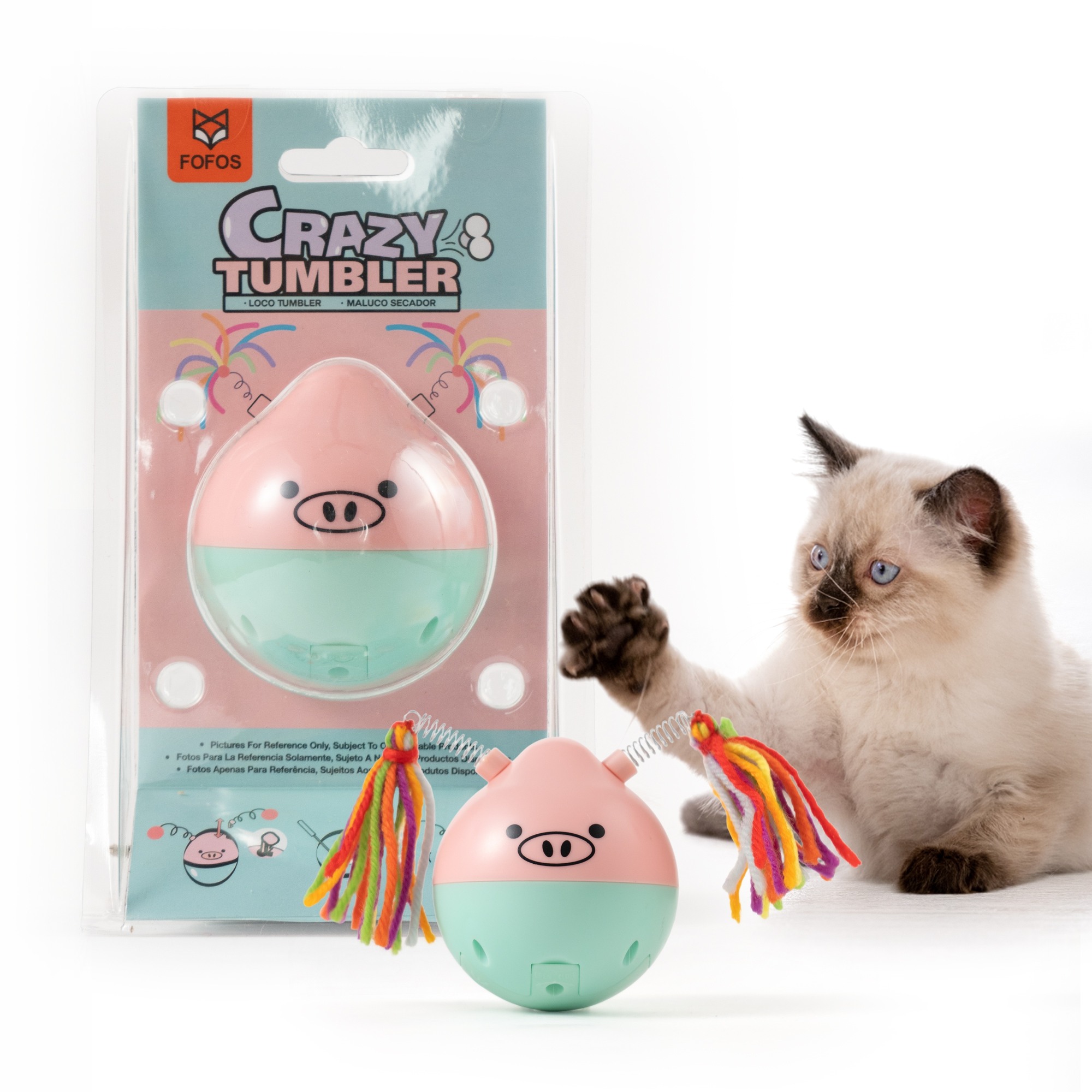 FOFOS Crazy Tumbler Pig Toy for Cats