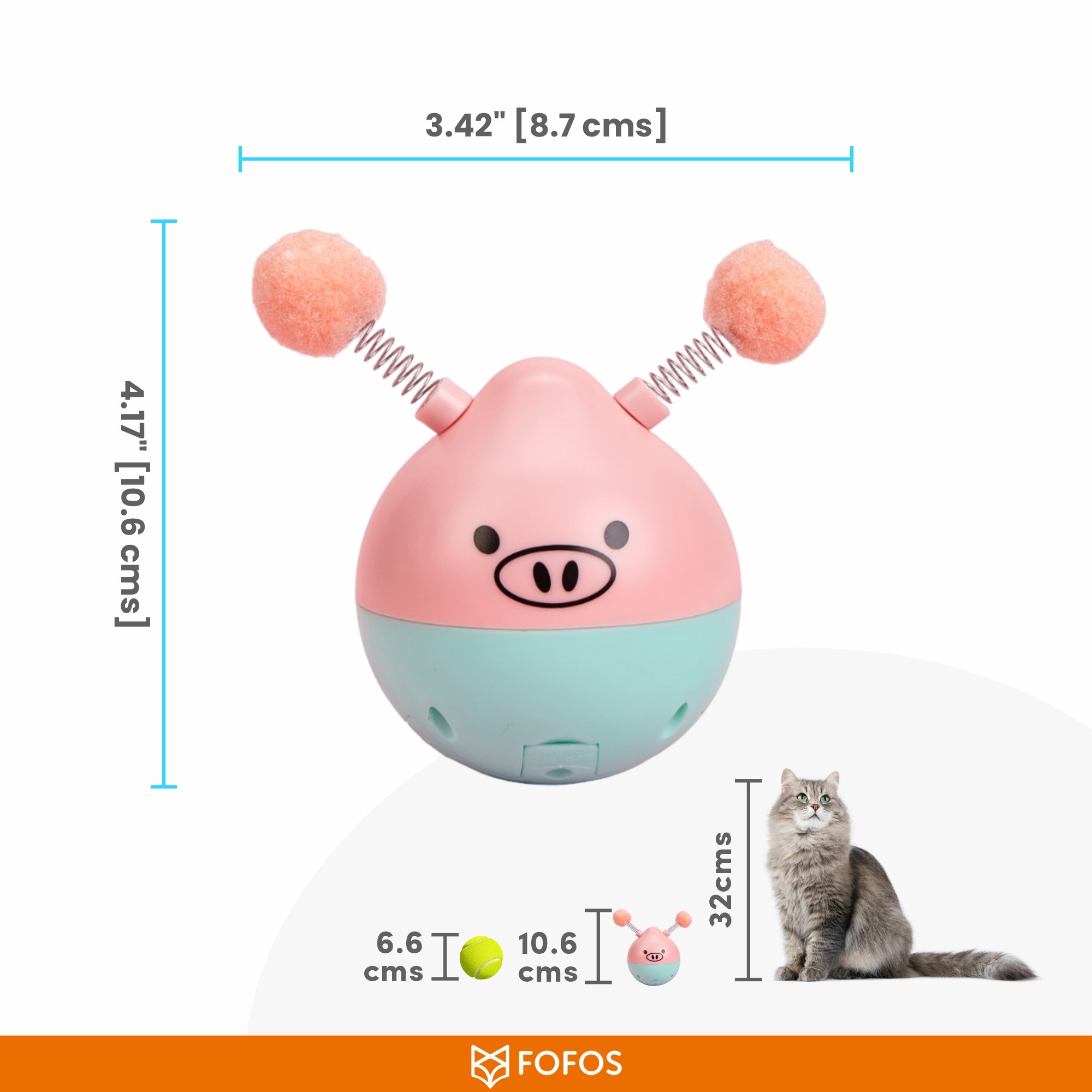 FOFOS Crazy Tumbler Pig Toy for Cats