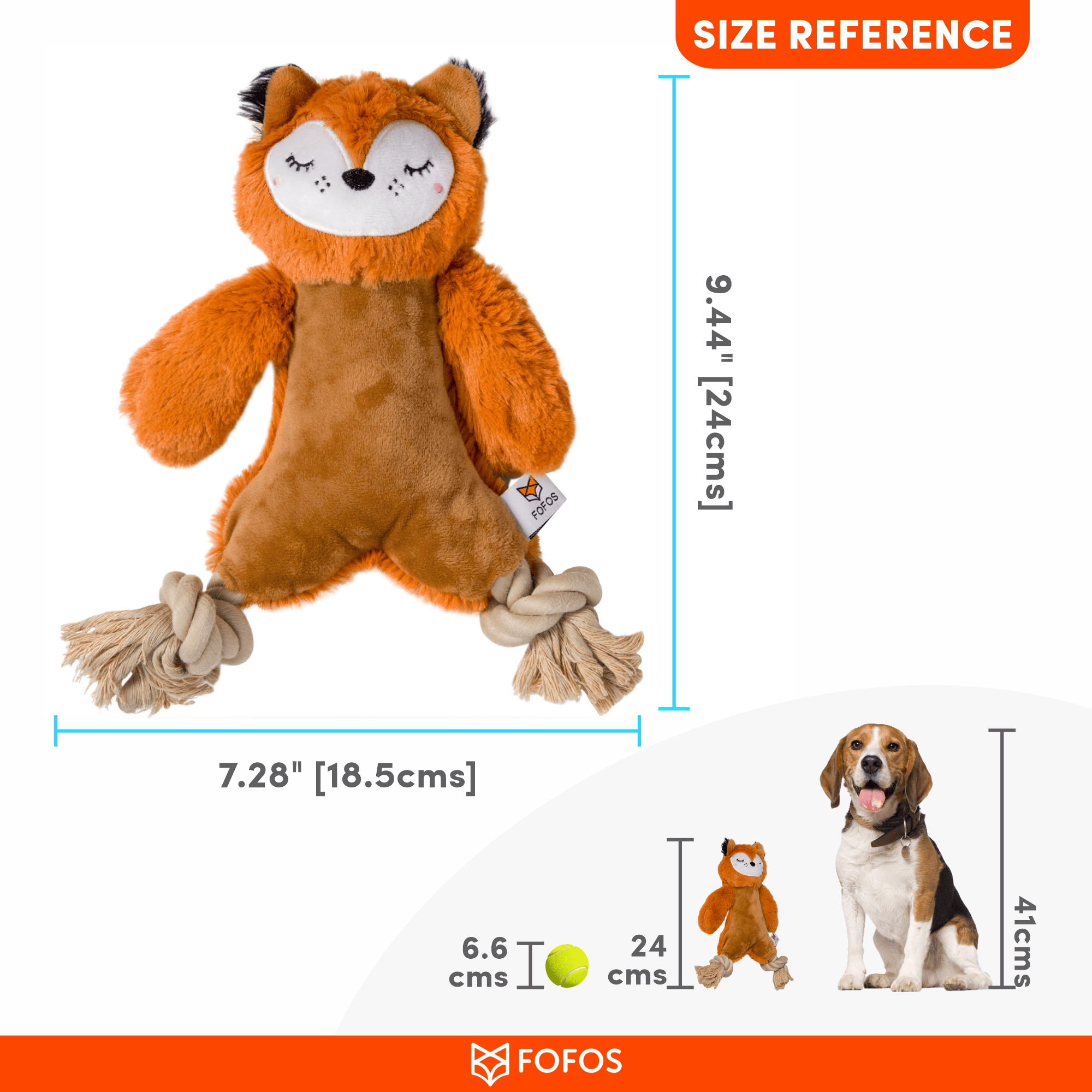 FOFOS Ropeleg Plush Bear Toy for Dogs