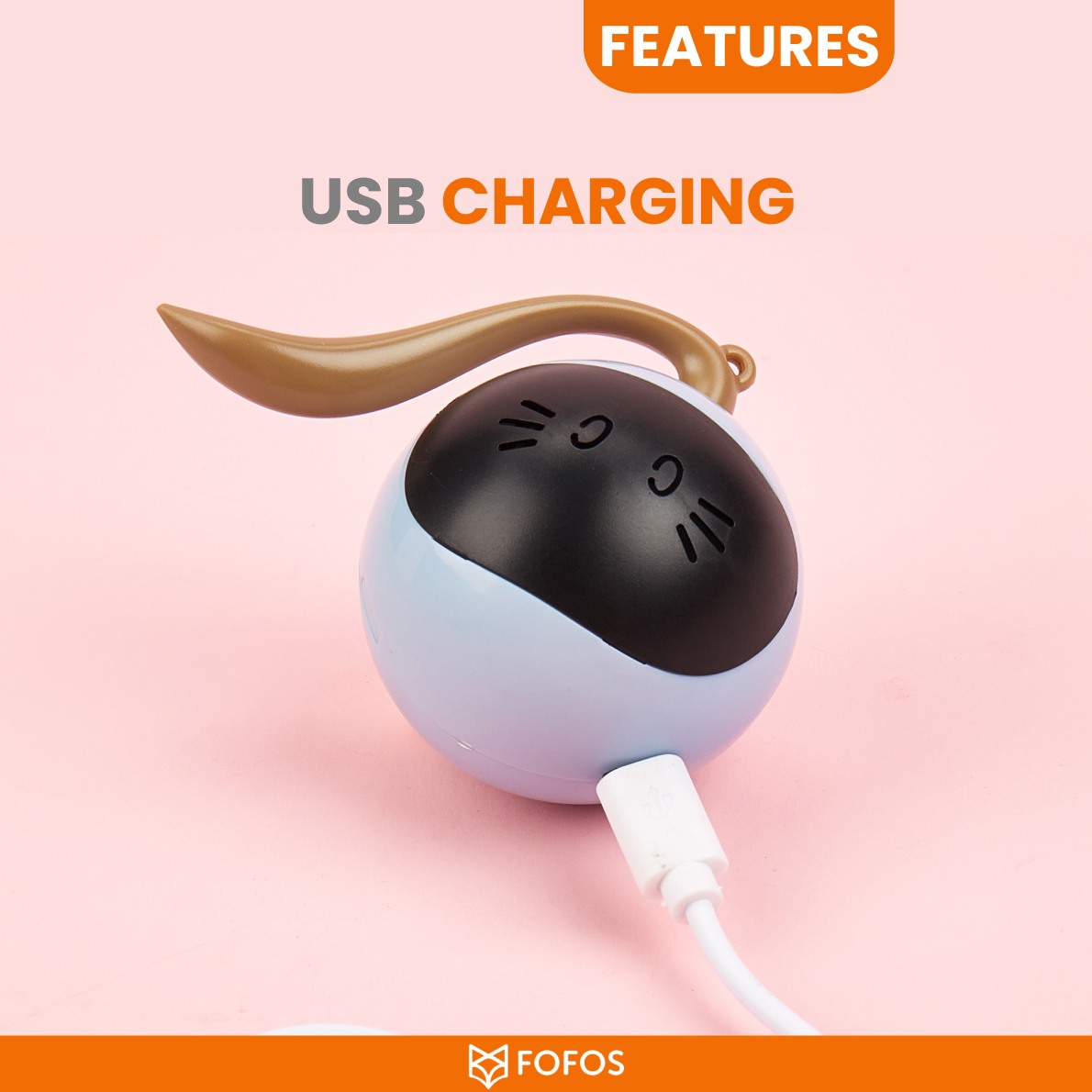 FOFOS Magic Ball Tumbler Smart Toy for Cats (White)