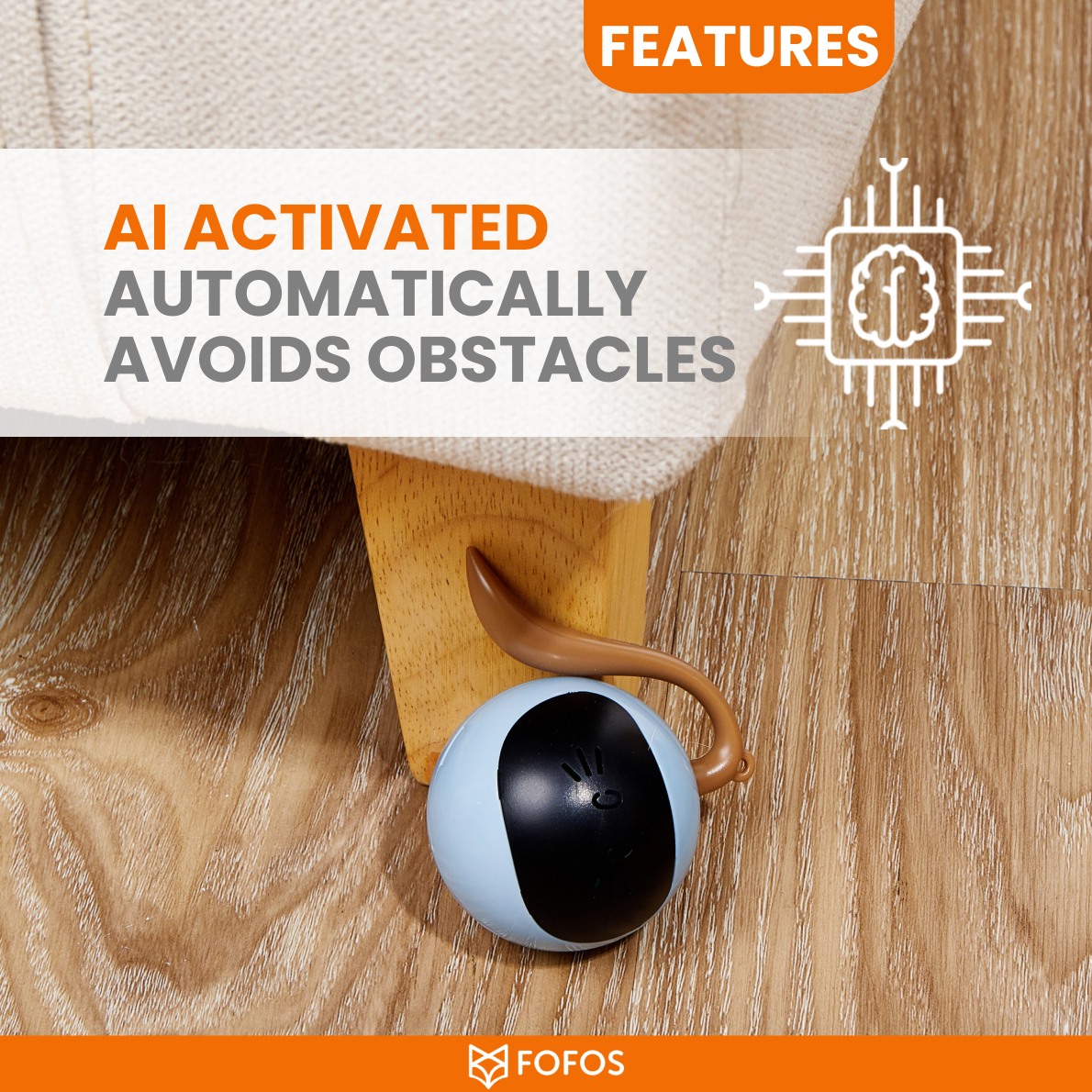 FOFOS Magic Ball Tumbler Smart Toy for Cats (White)