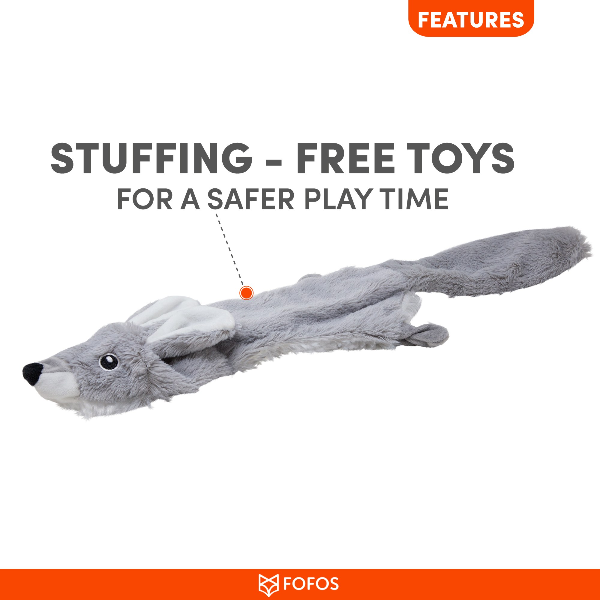FOFOS Skinneez Rabbit Toy for Dogs