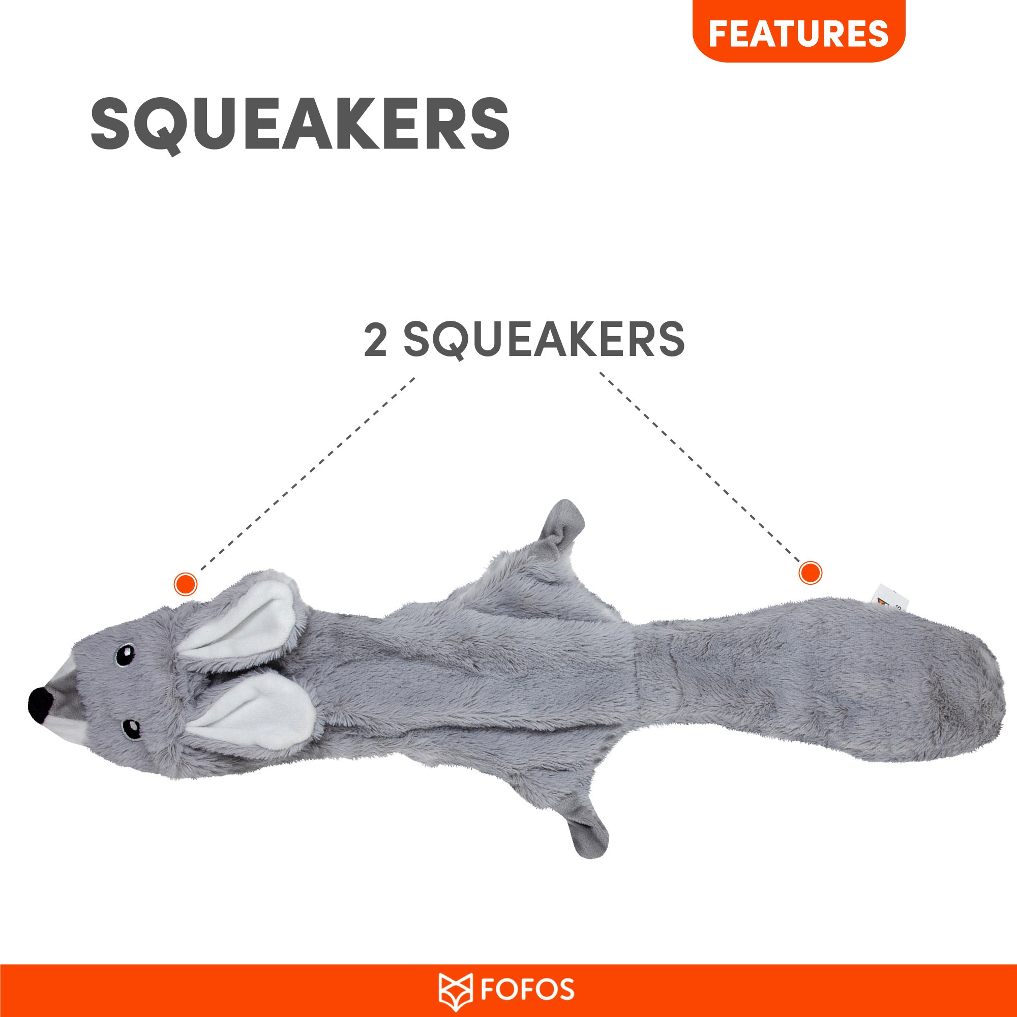 FOFOS Skinneez Rabbit Toy for Dogs