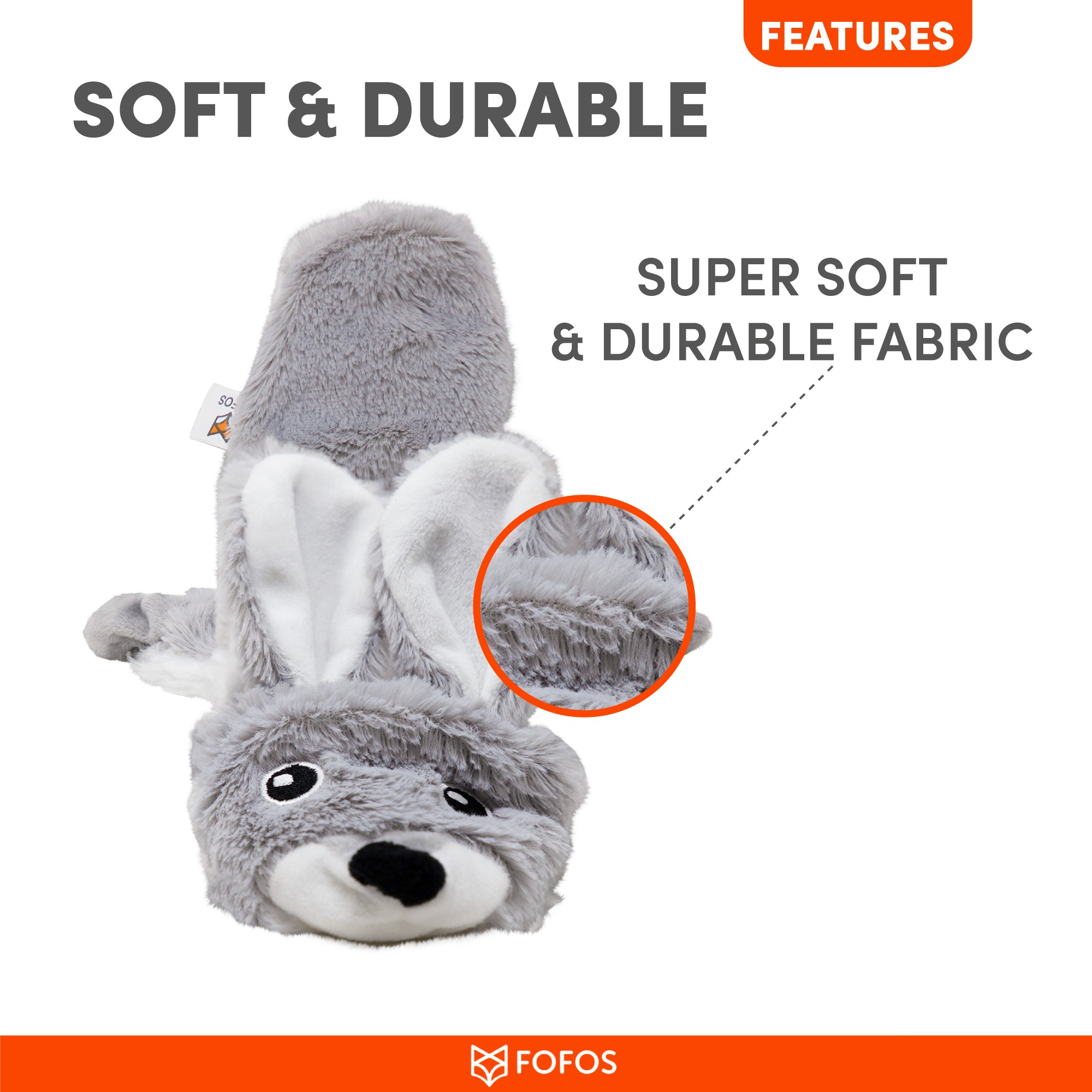 FOFOS Skinneez Rabbit Toy for Dogs