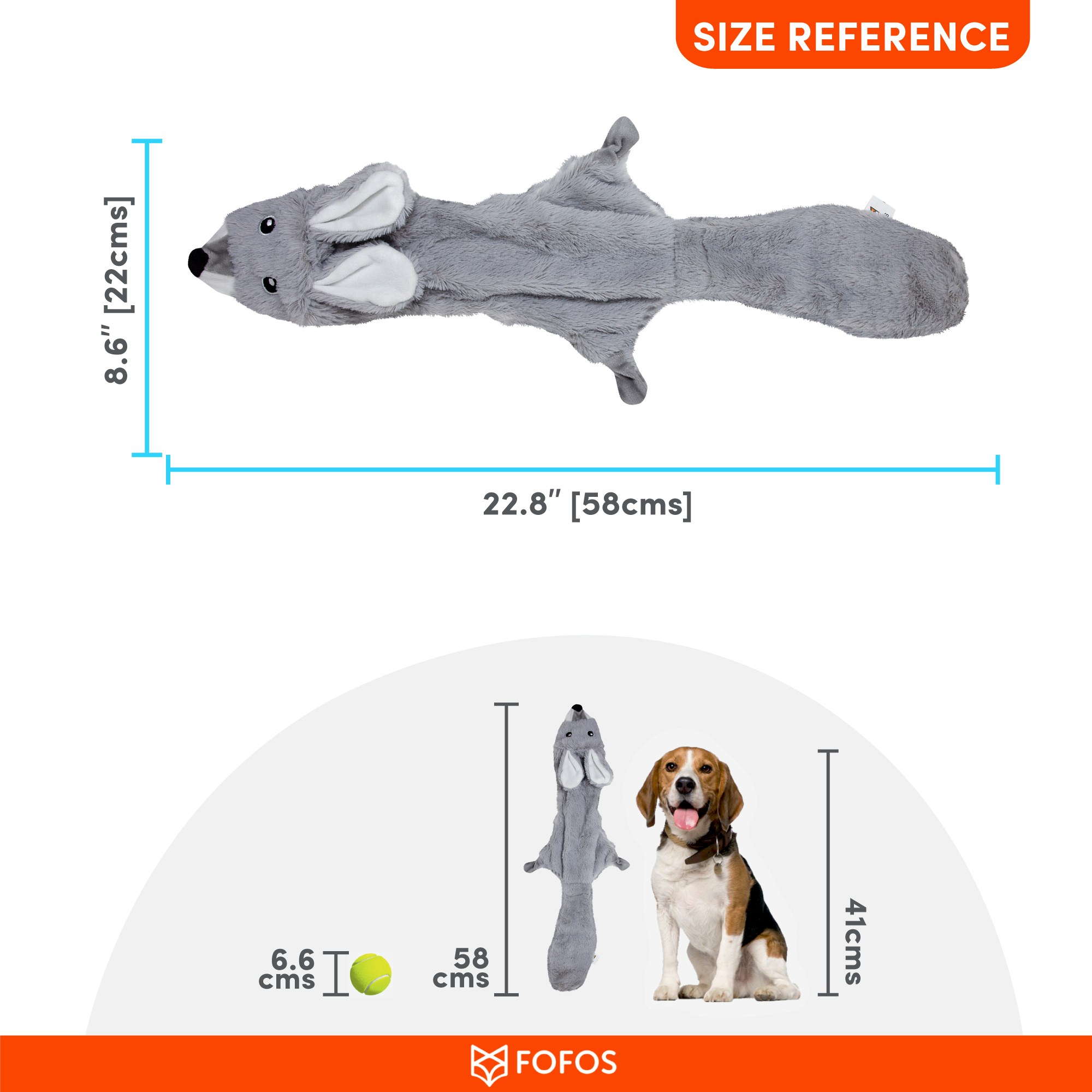 FOFOS Skinneez Rabbit Toy for Dogs