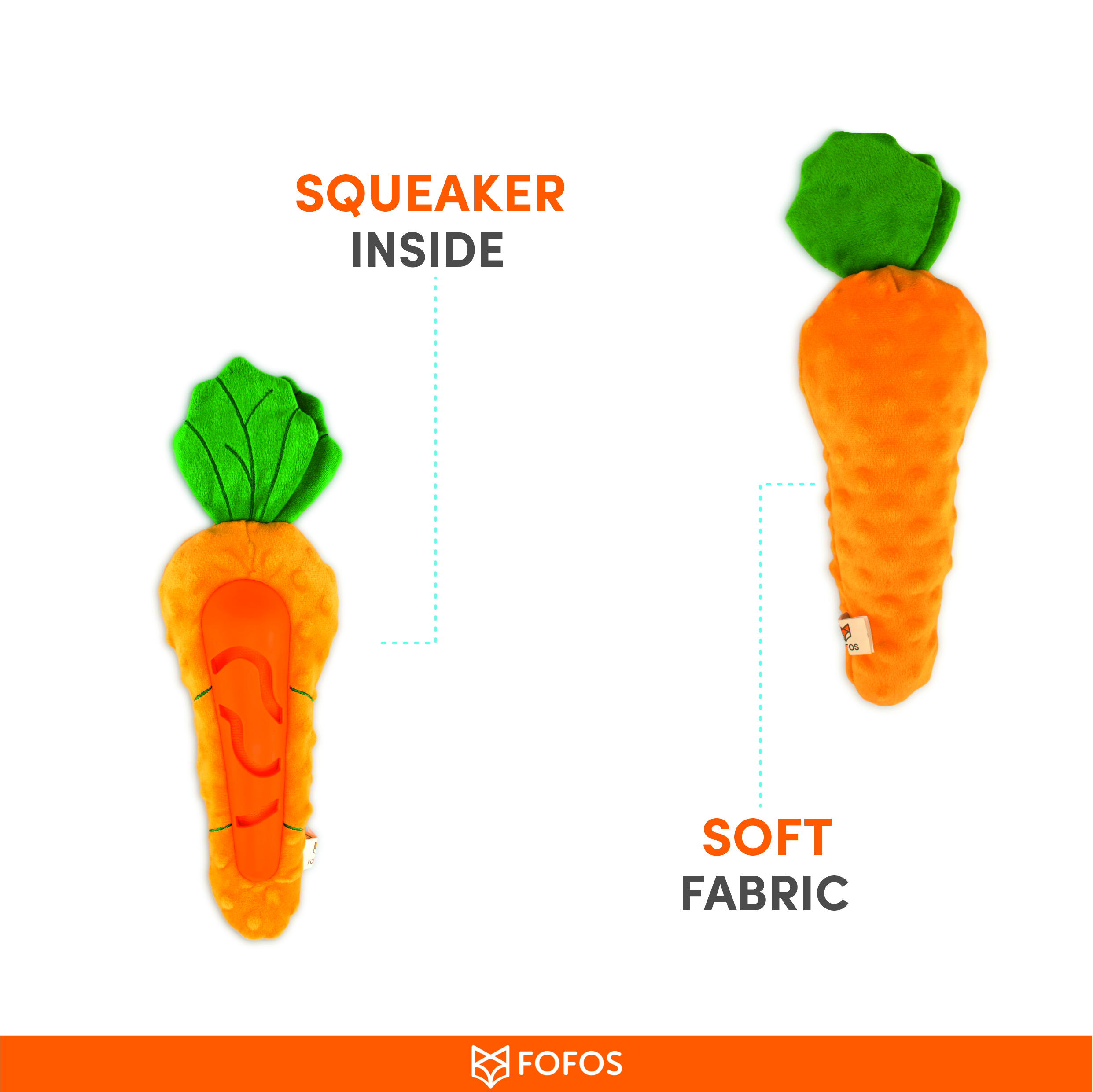 FOFOS Carrot Treat Toy for Dogs (Orange)