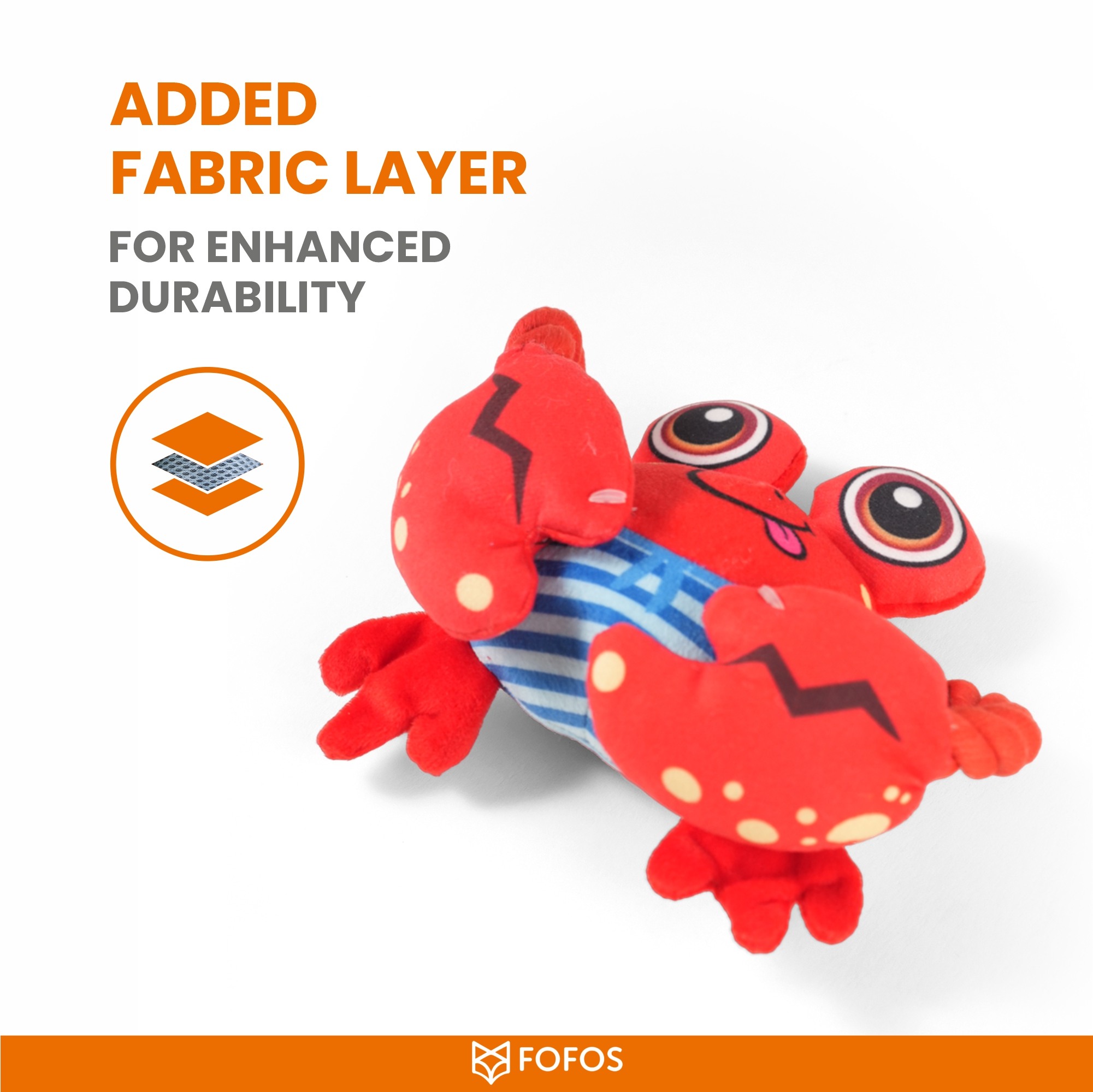 FOFOS Sealife Crab Plush Toy for Dogs