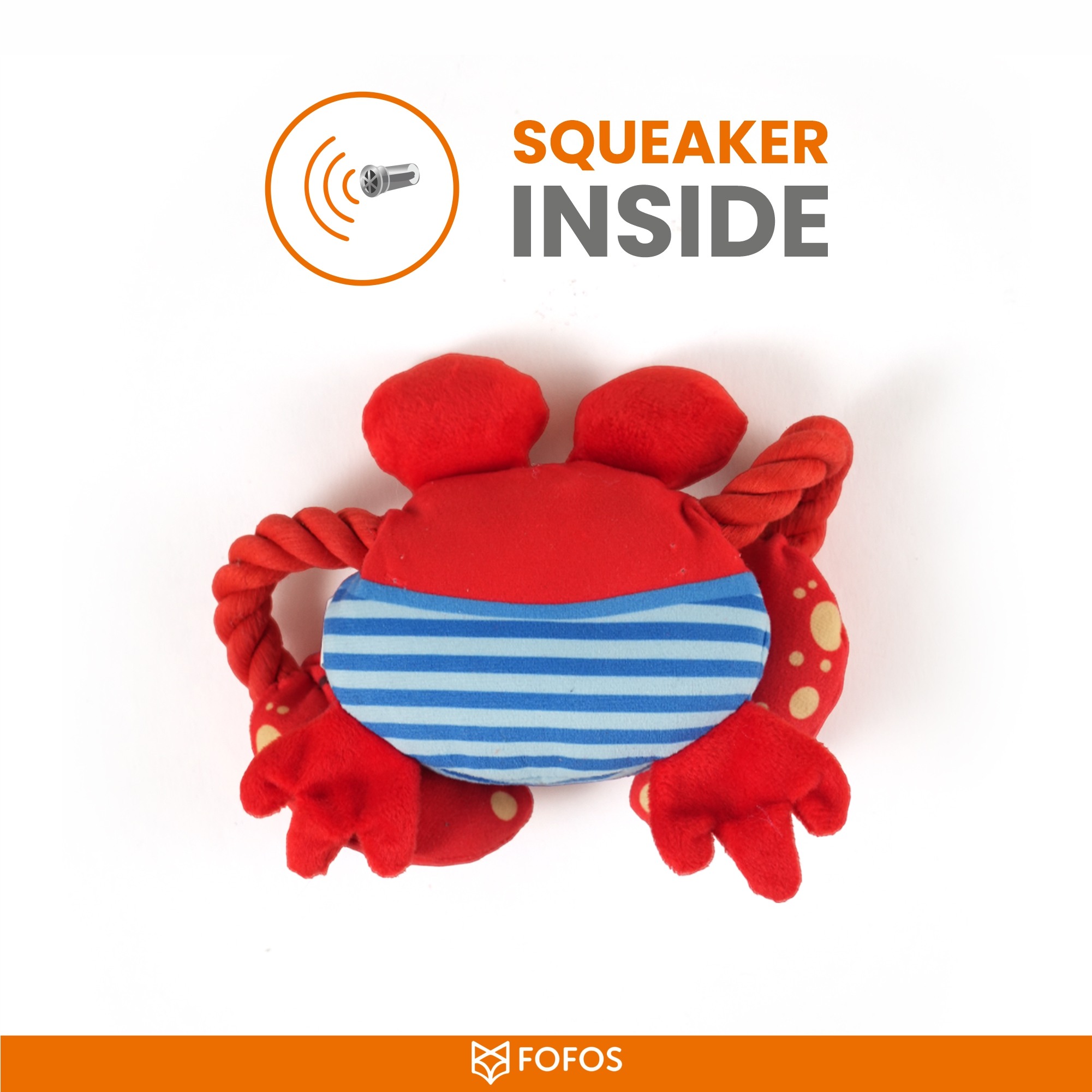 FOFOS Sealife Crab Plush Toy for Dogs