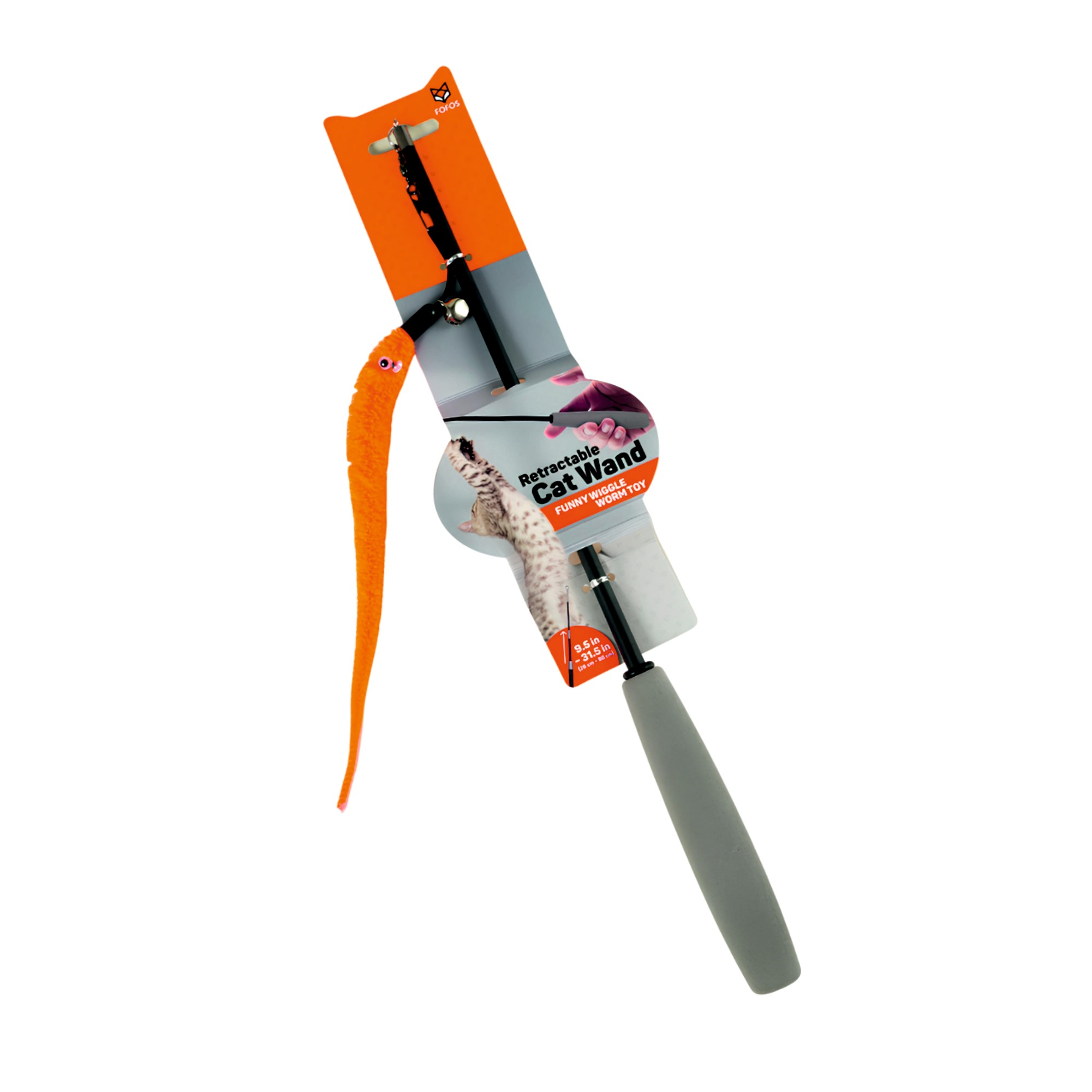 FOFOS Retractable Worm Teaser Toy with Catnip for Cats