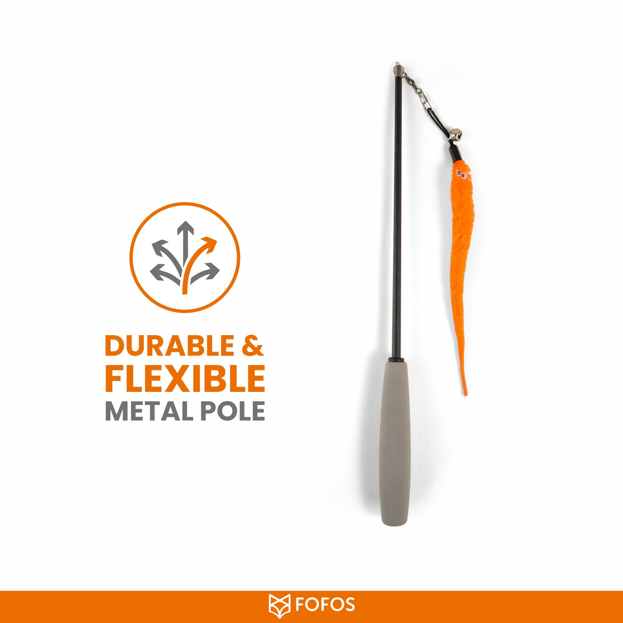 FOFOS Retractable Worm Teaser Toy with Catnip for Cats