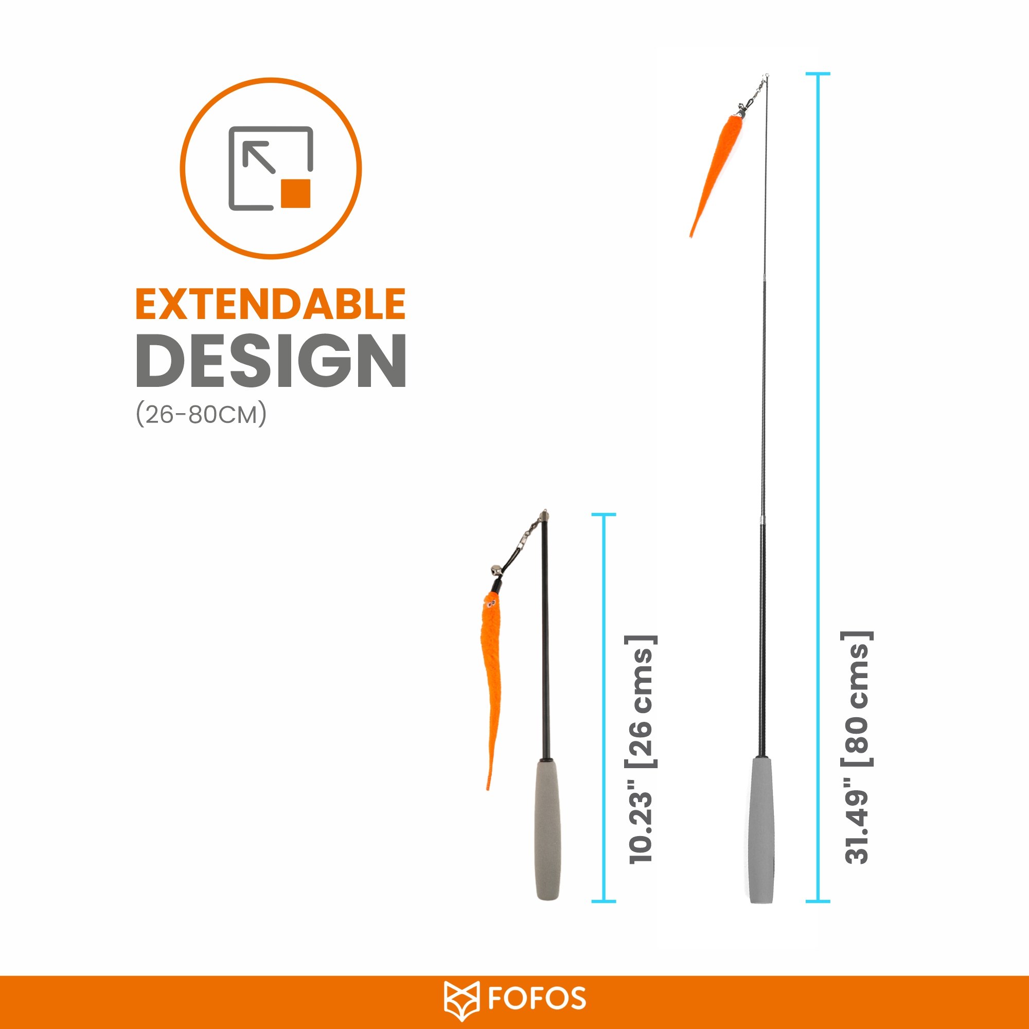 FOFOS Retractable Worm Teaser Toy with Catnip for Cats