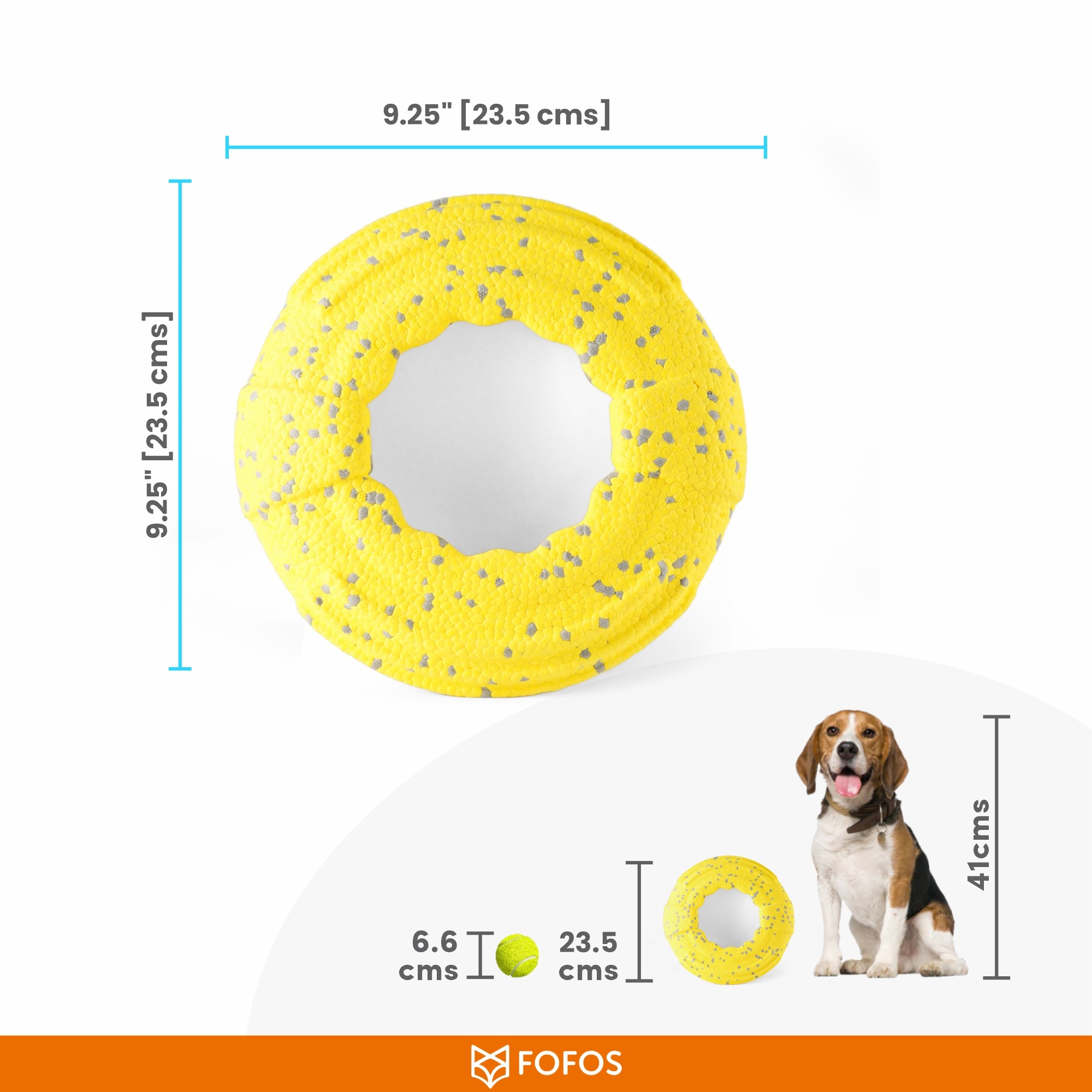 FOFOS Super Lightweight and Durable Flyer Tug Toy for Dogs (Yellow)