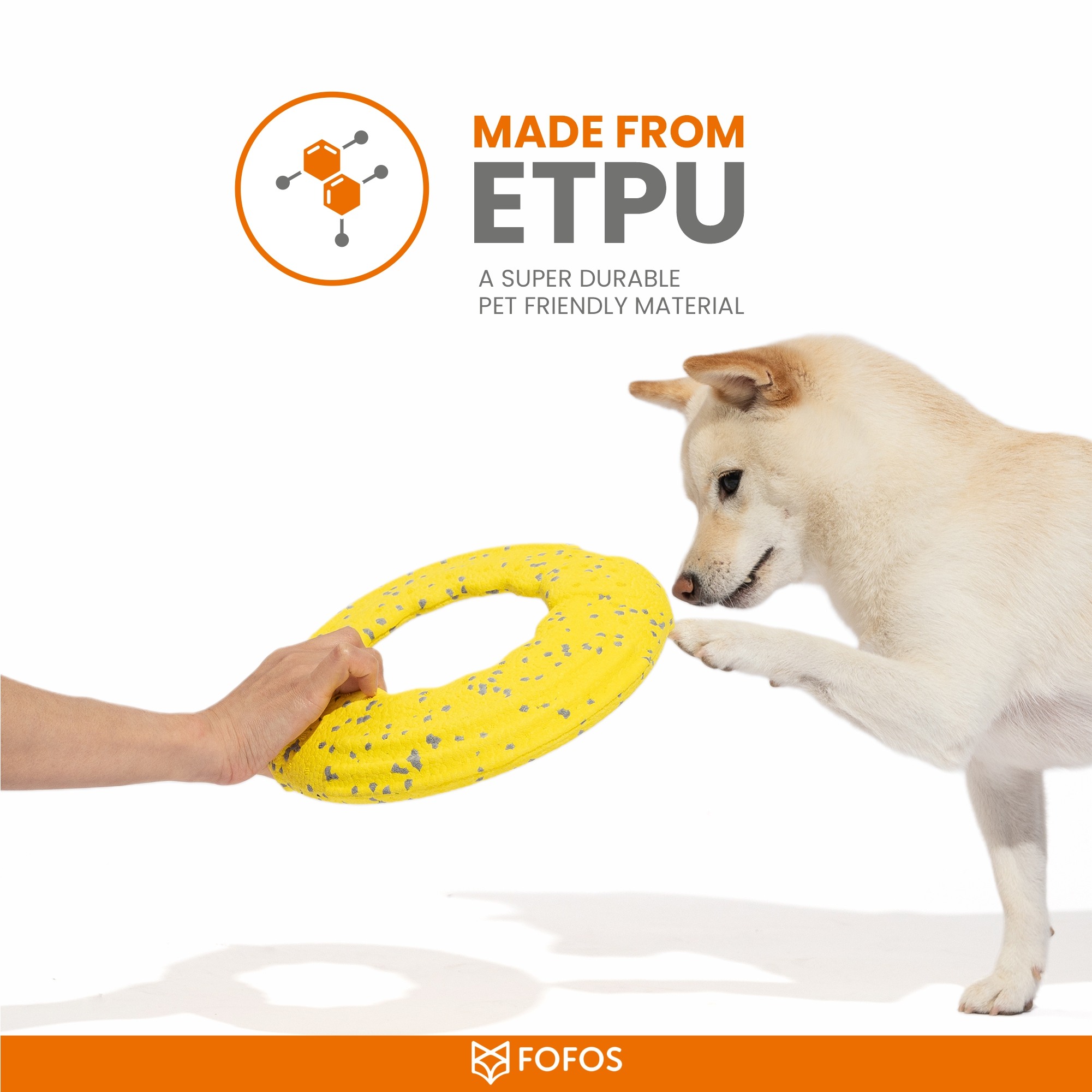 FOFOS Super Lightweight and Durable Flyer Tug Toy for Dogs (Yellow)