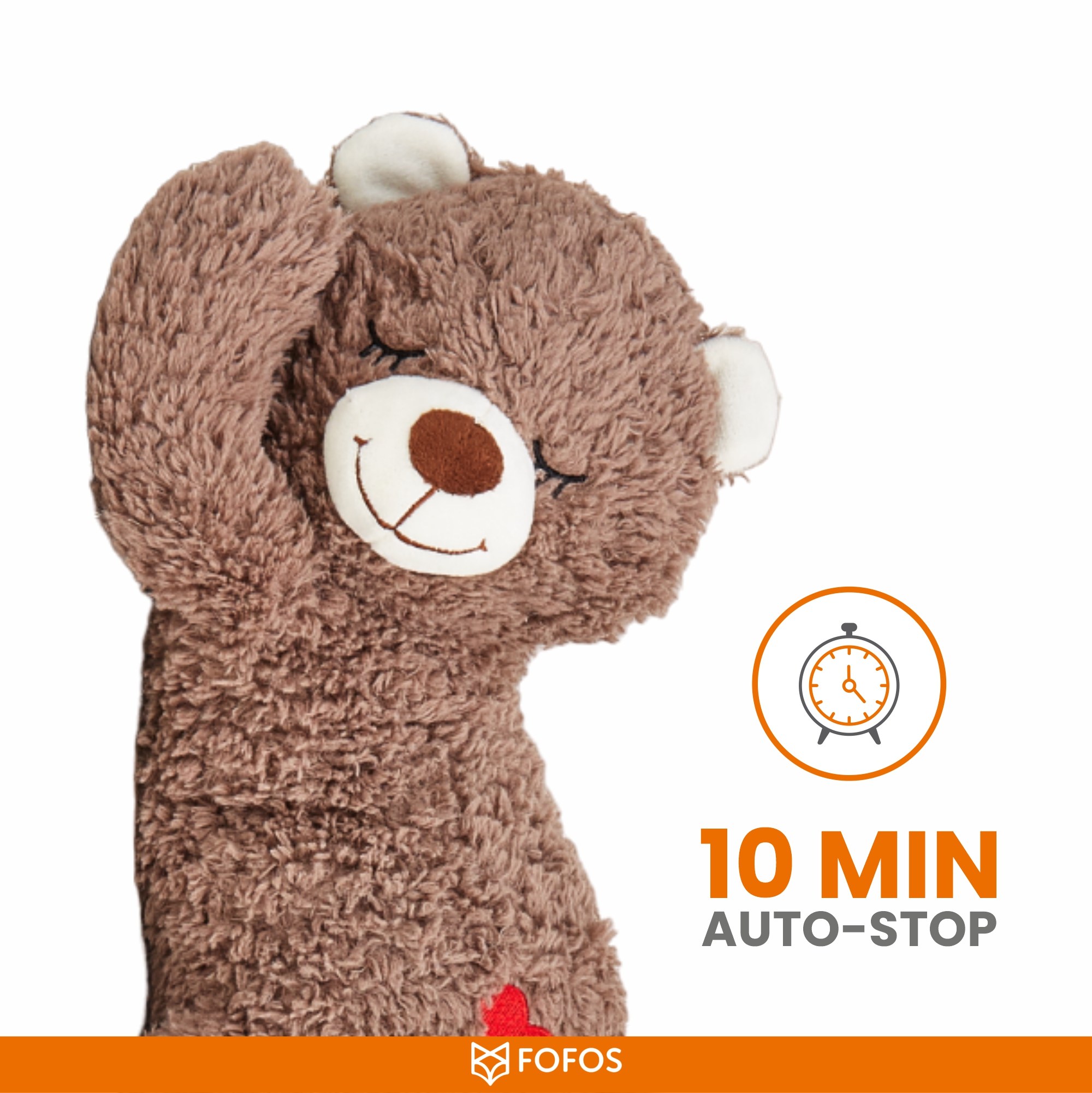 FOFOS Cuddle Bear Heart Beat Toy for Dogs (Brown)
