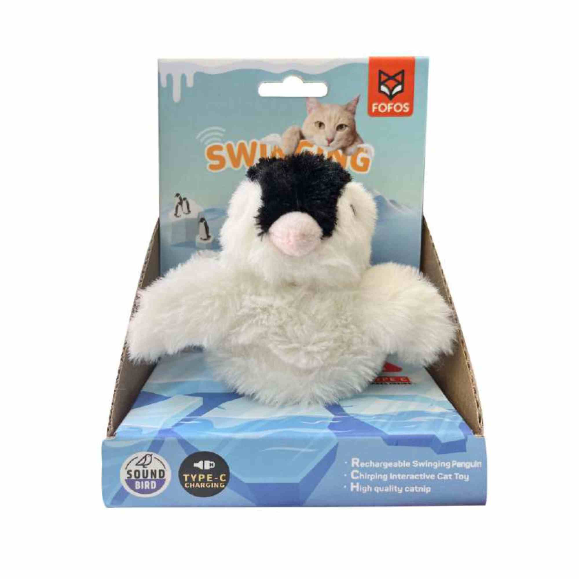 FOFOS Swinging Penguin Toy for Cats