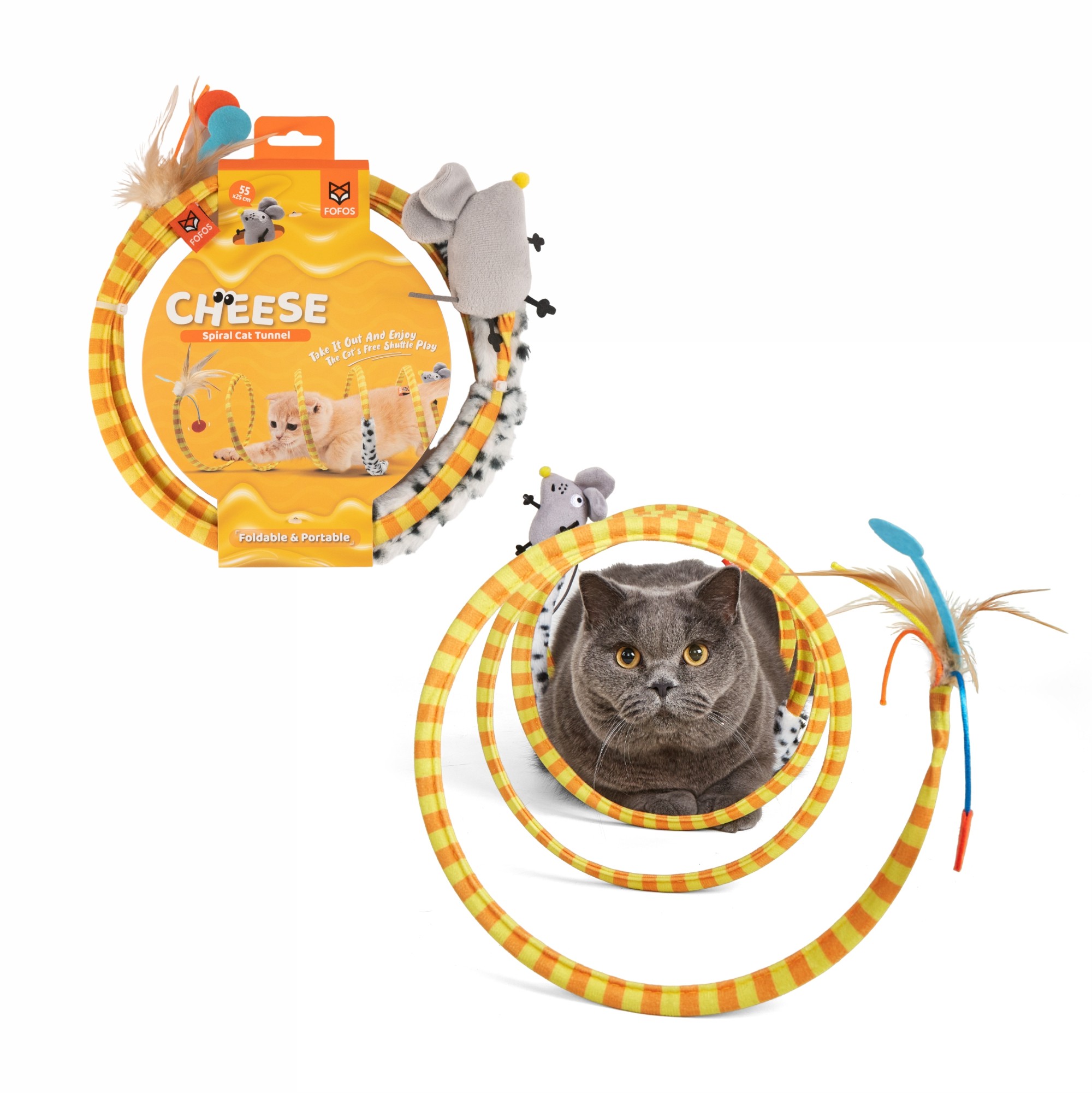 FOFOS Safari Spiral Tunnel Toy for Cats