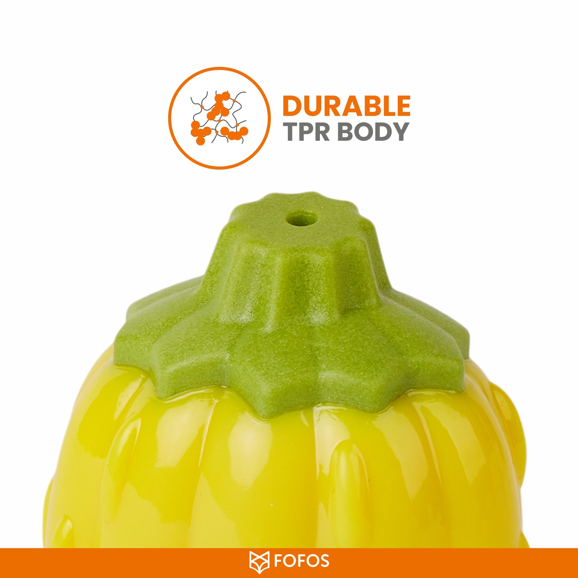 FOFOS Giggling Vegi Bites Pumpkin Squeaky Chew Toy for Dogs