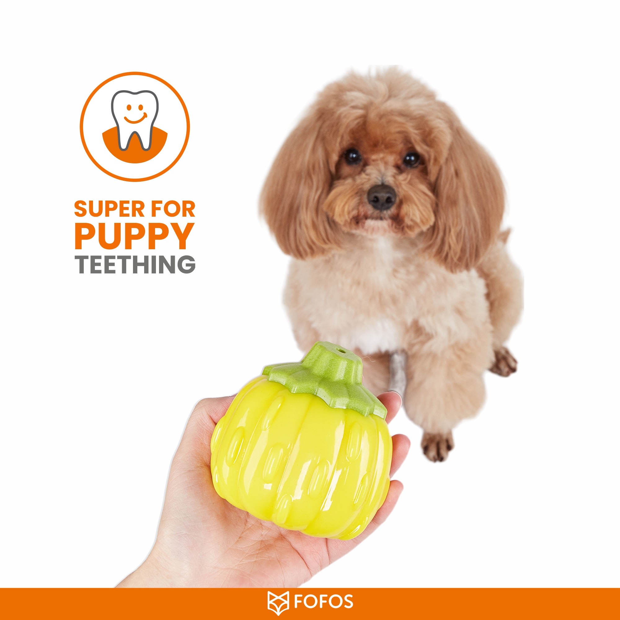 FOFOS Giggling Vegi Bites Pumpkin Squeaky Chew Toy for Dogs