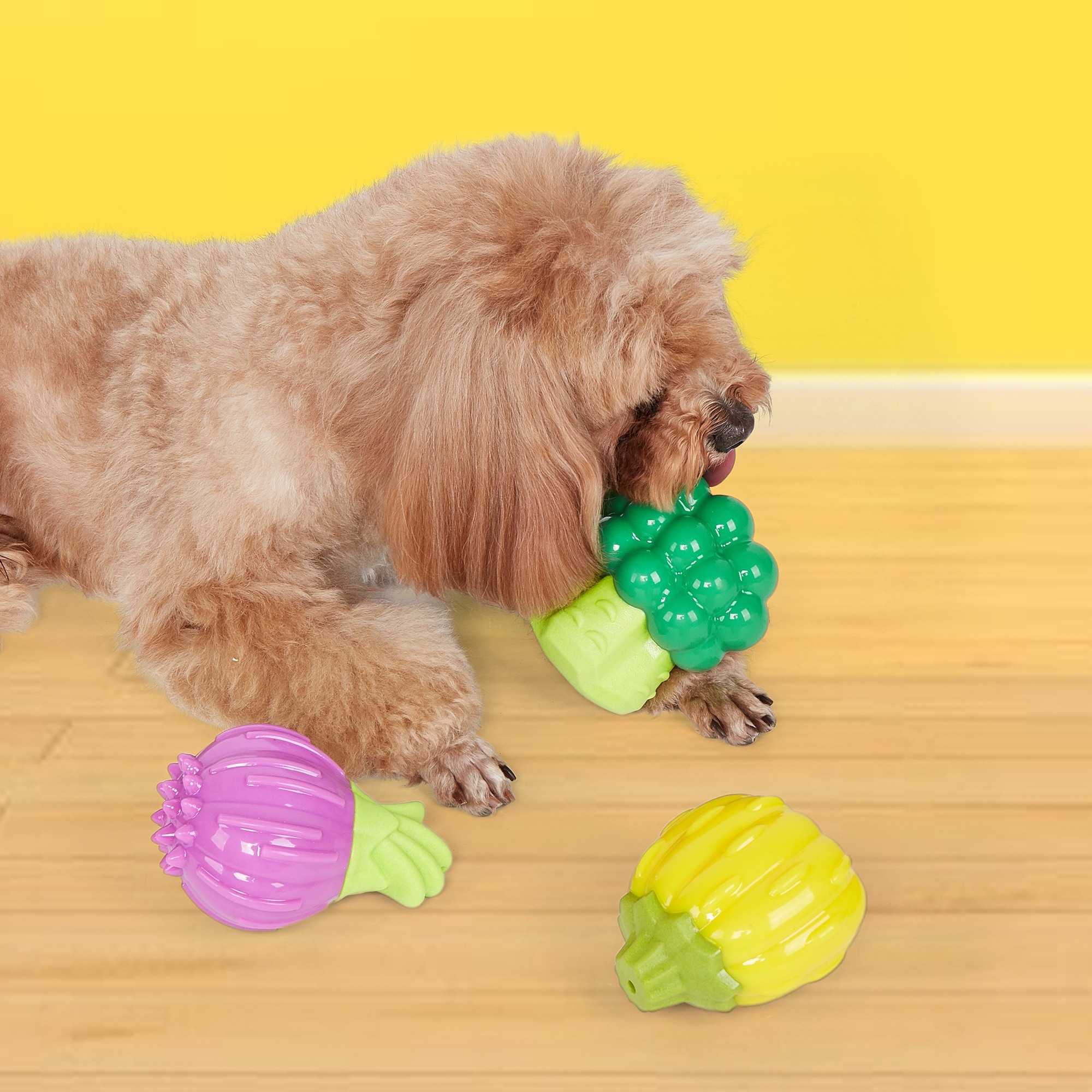FOFOS Giggling Vegi Bites Pumpkin Squeaky Chew Toy for Dogs