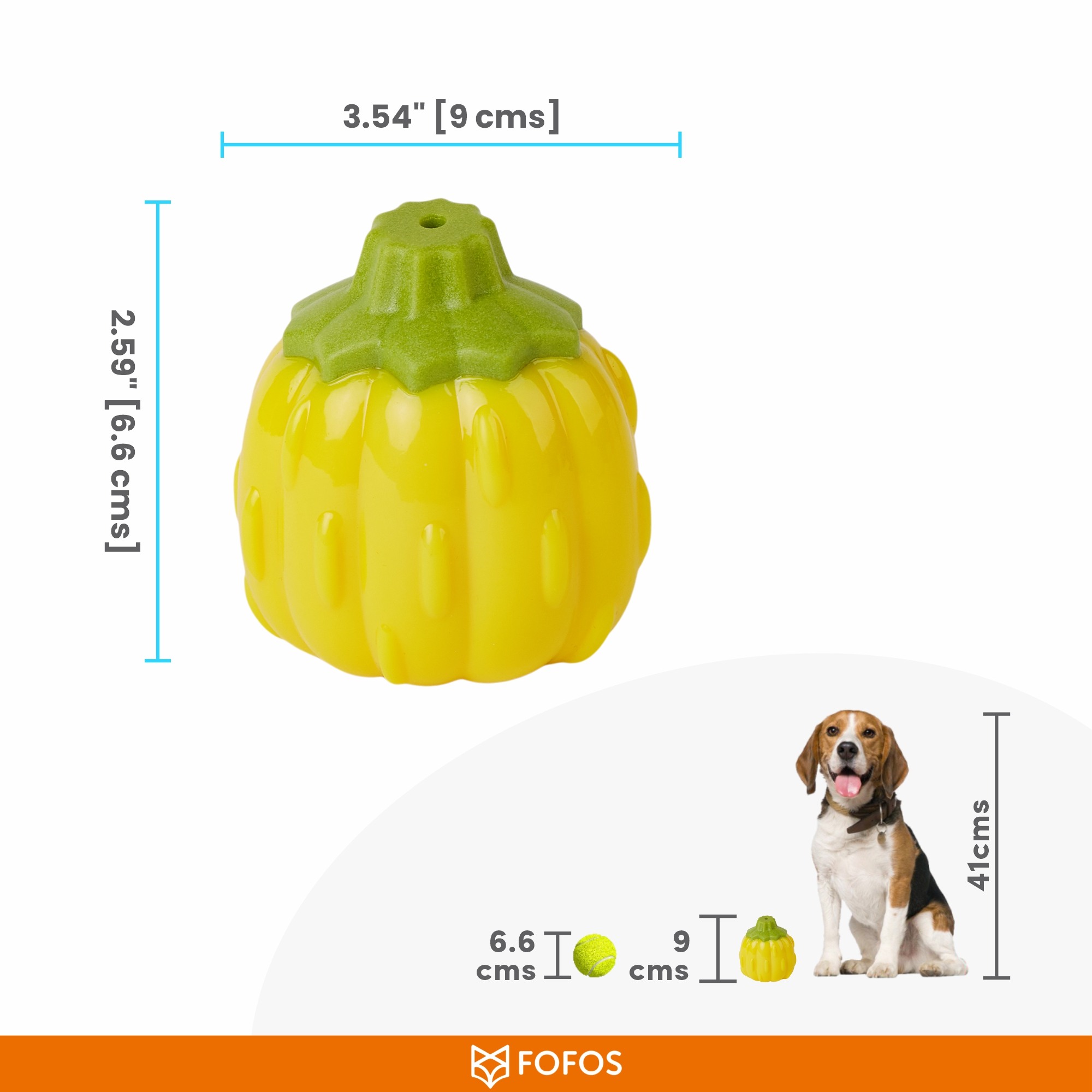FOFOS Giggling Vegi Bites Pumpkin Squeaky Chew Toy for Dogs