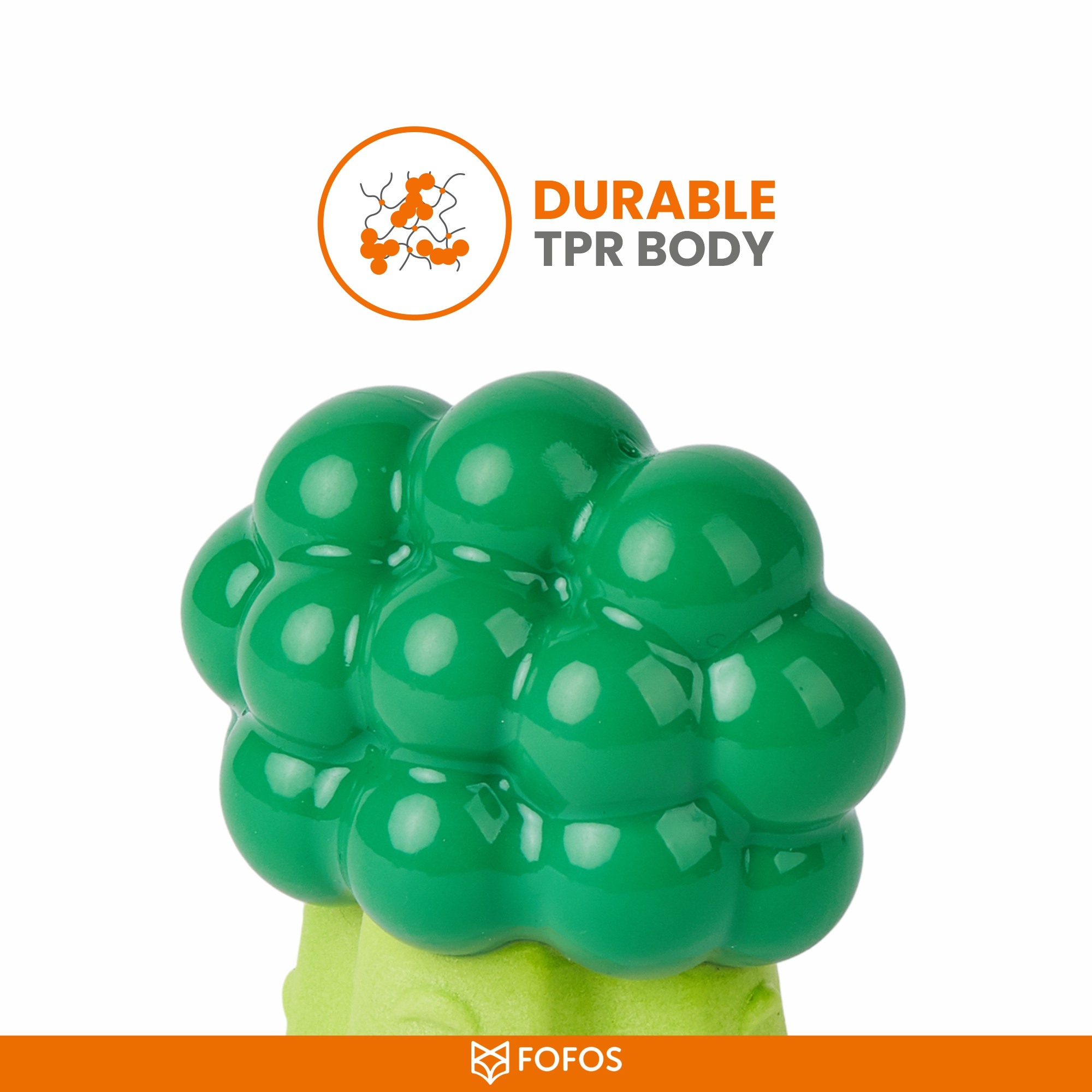 FOFOS Giggling Vegi Bites Broccoli Squeaky Chew Toy for Dogs