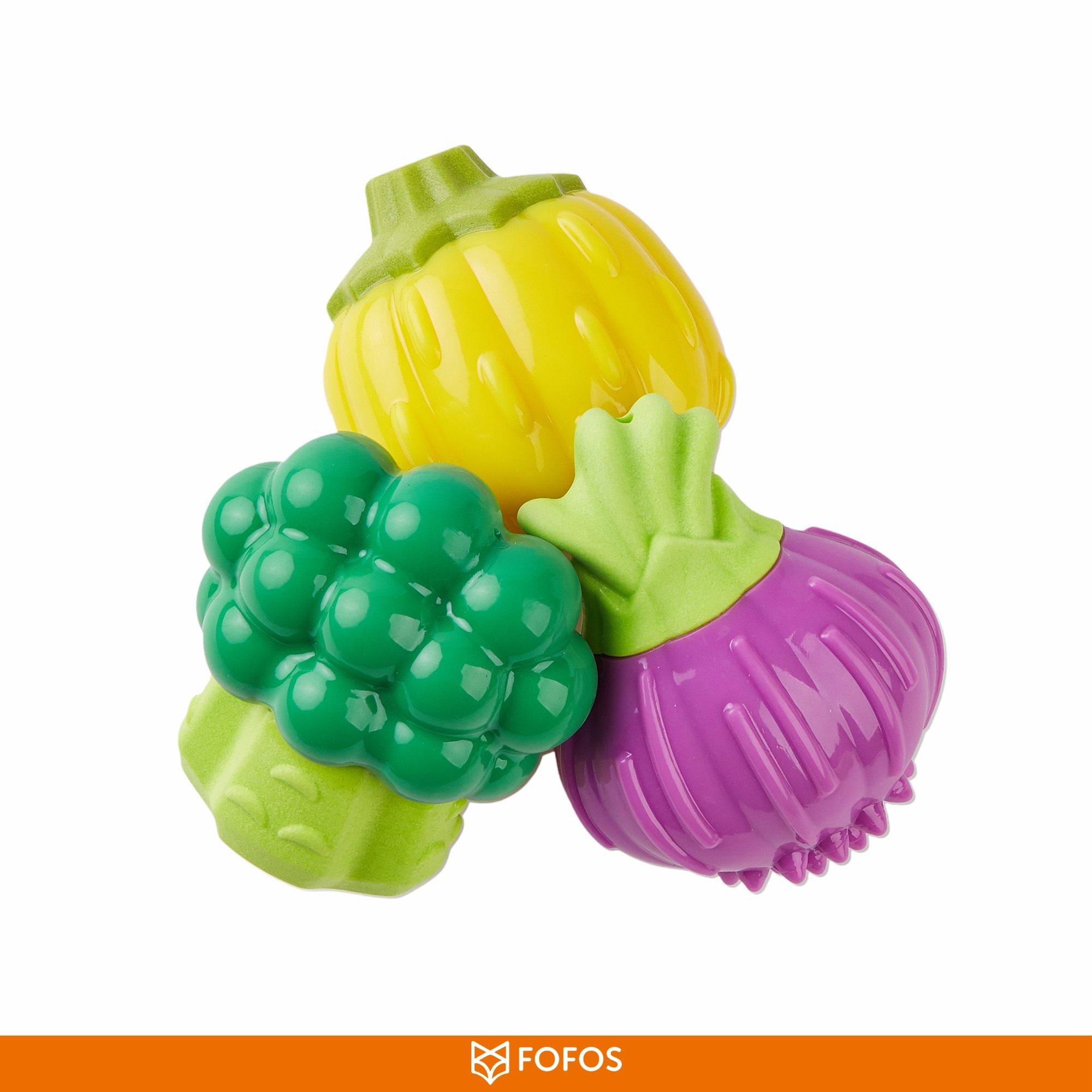 FOFOS Giggling Vegi Bites Broccoli Squeaky Chew Toy for Dogs
