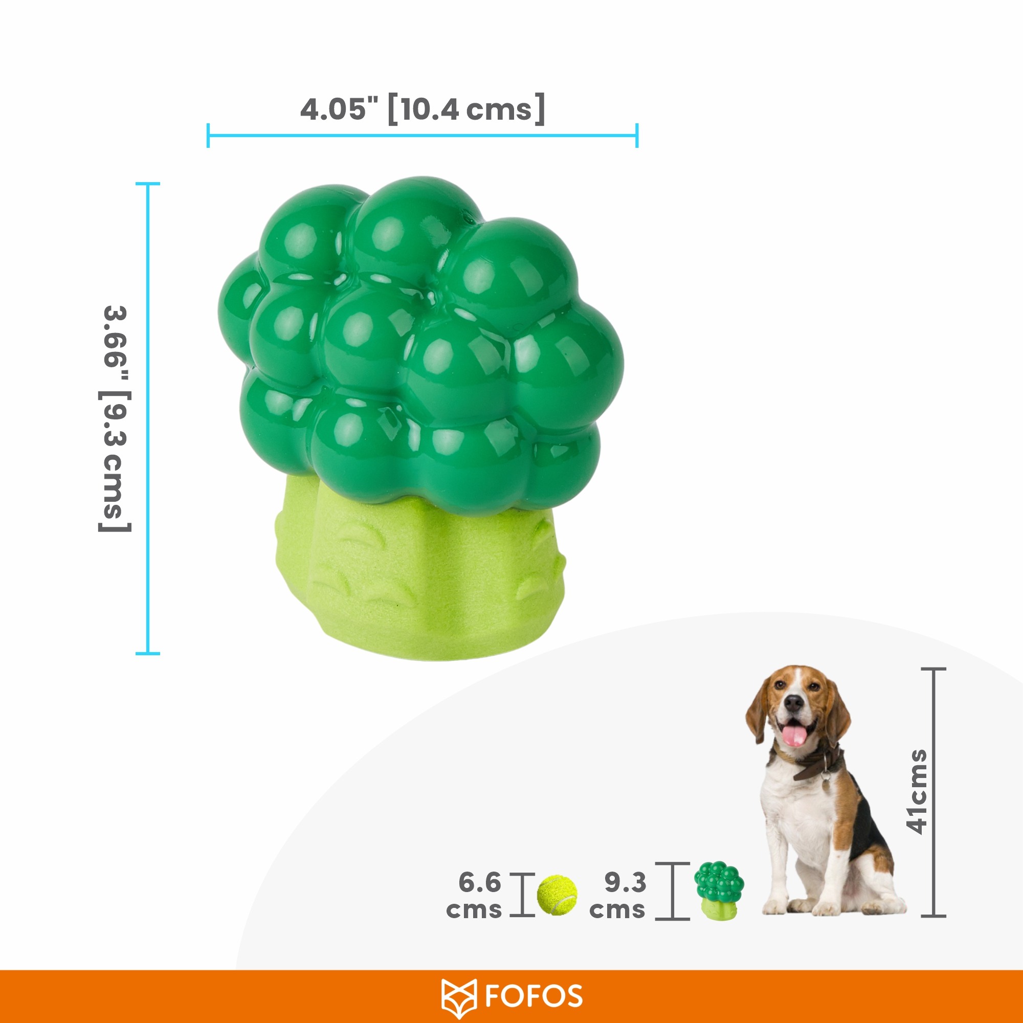 FOFOS Giggling Vegi Bites Broccoli Squeaky Chew Toy for Dogs